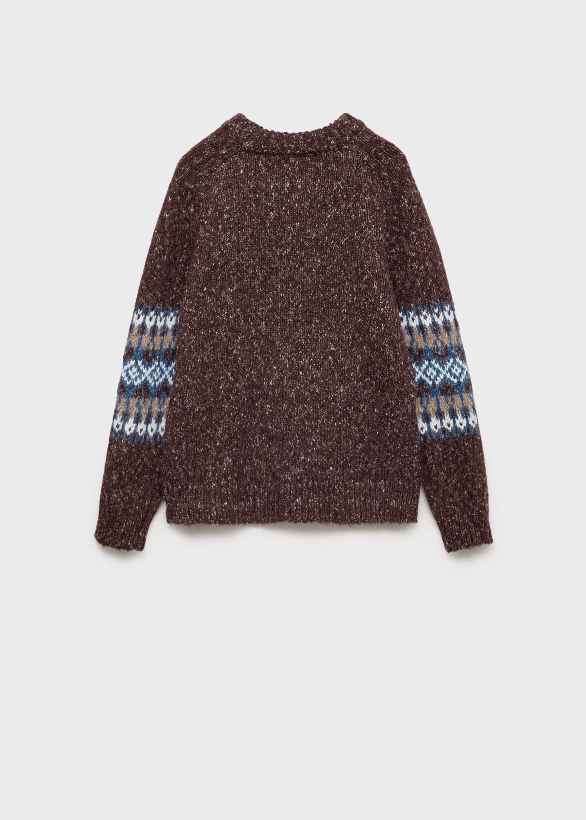 Pull-over maille jacquard - Verso de l’article, Grenat. Ref: 77059243-00.