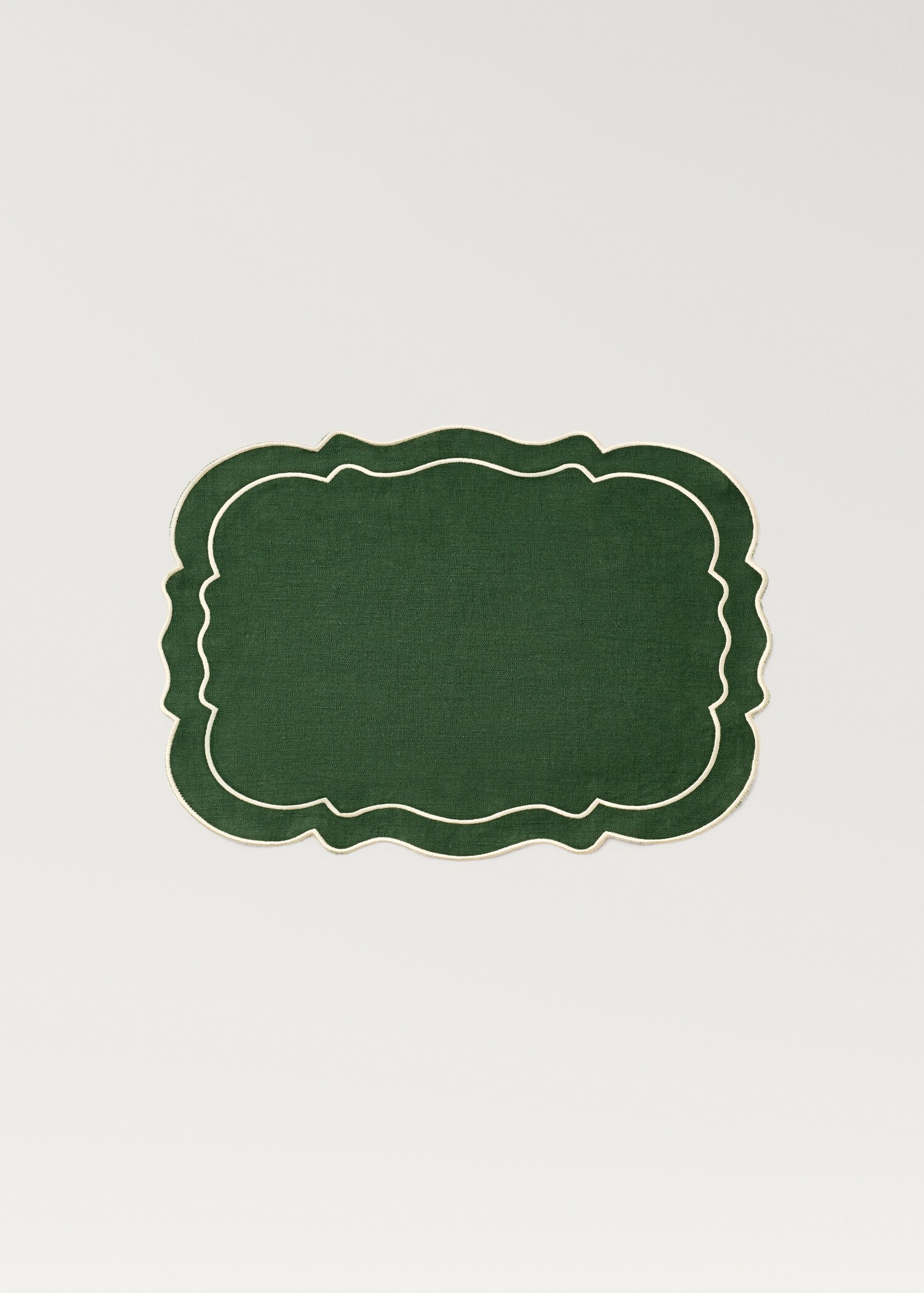 Linen placemat with embroidered trim - Article without model