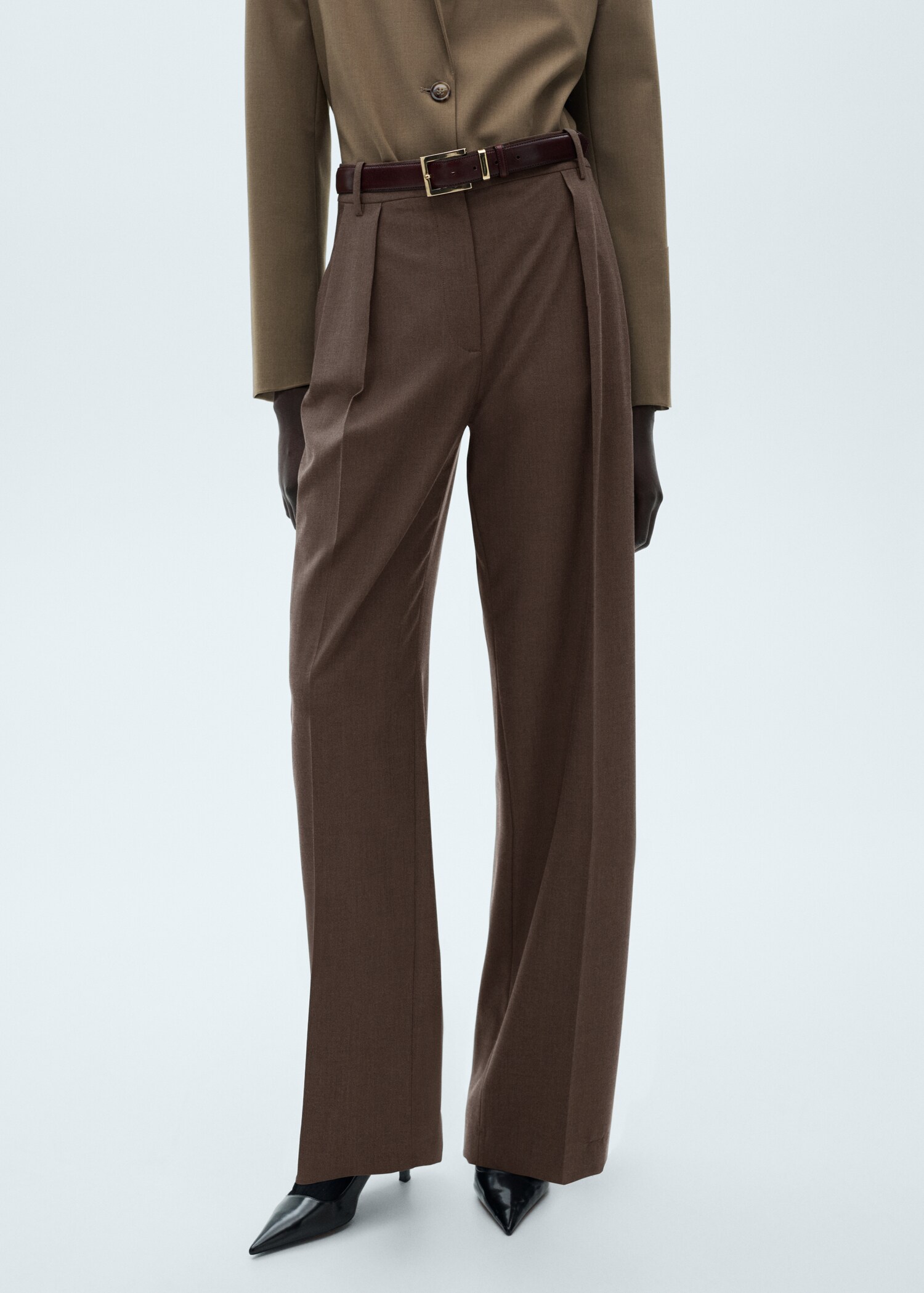 Pantalon droit pinces - Plan moyen