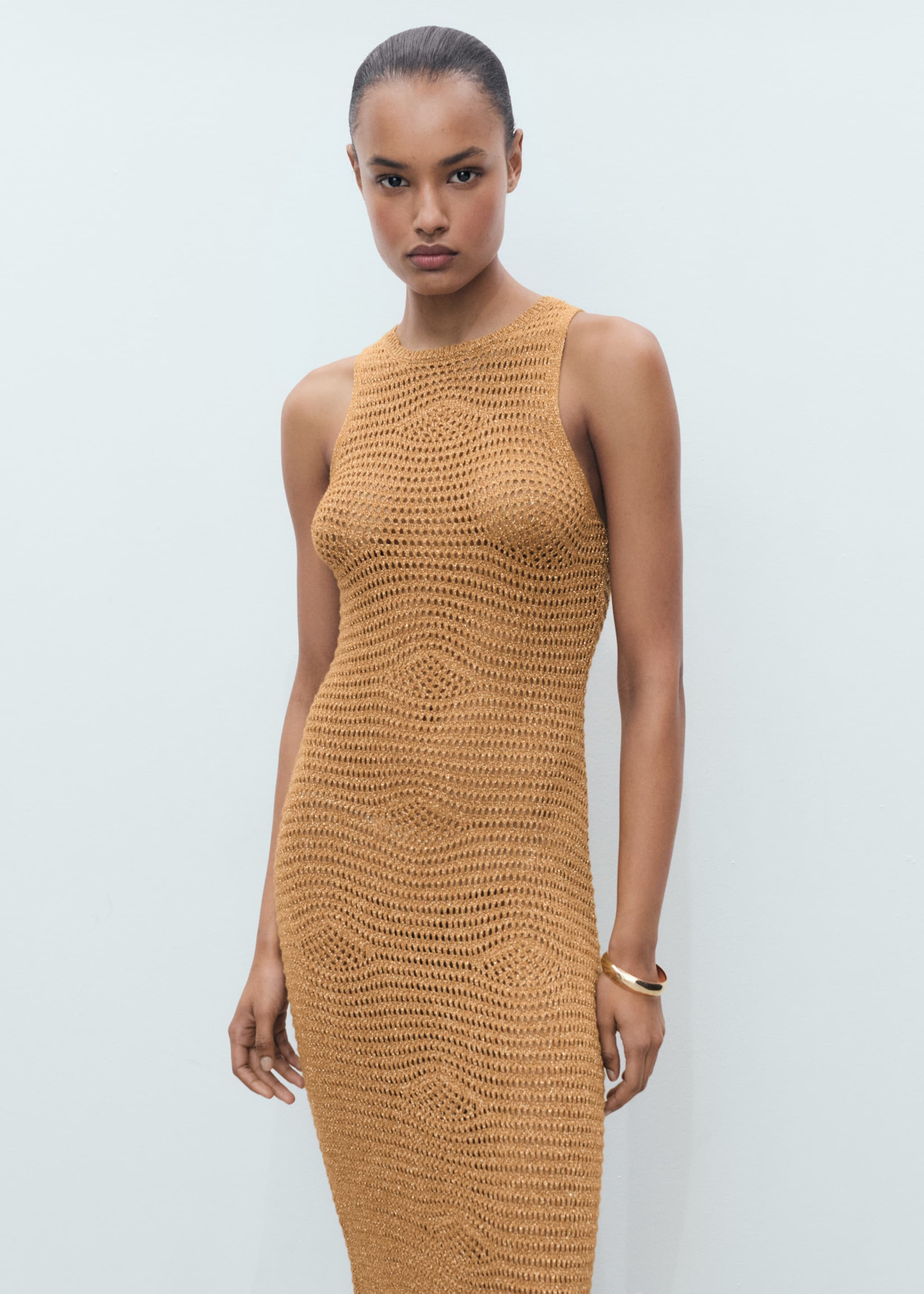 Openwork lurex dress - Medium plane