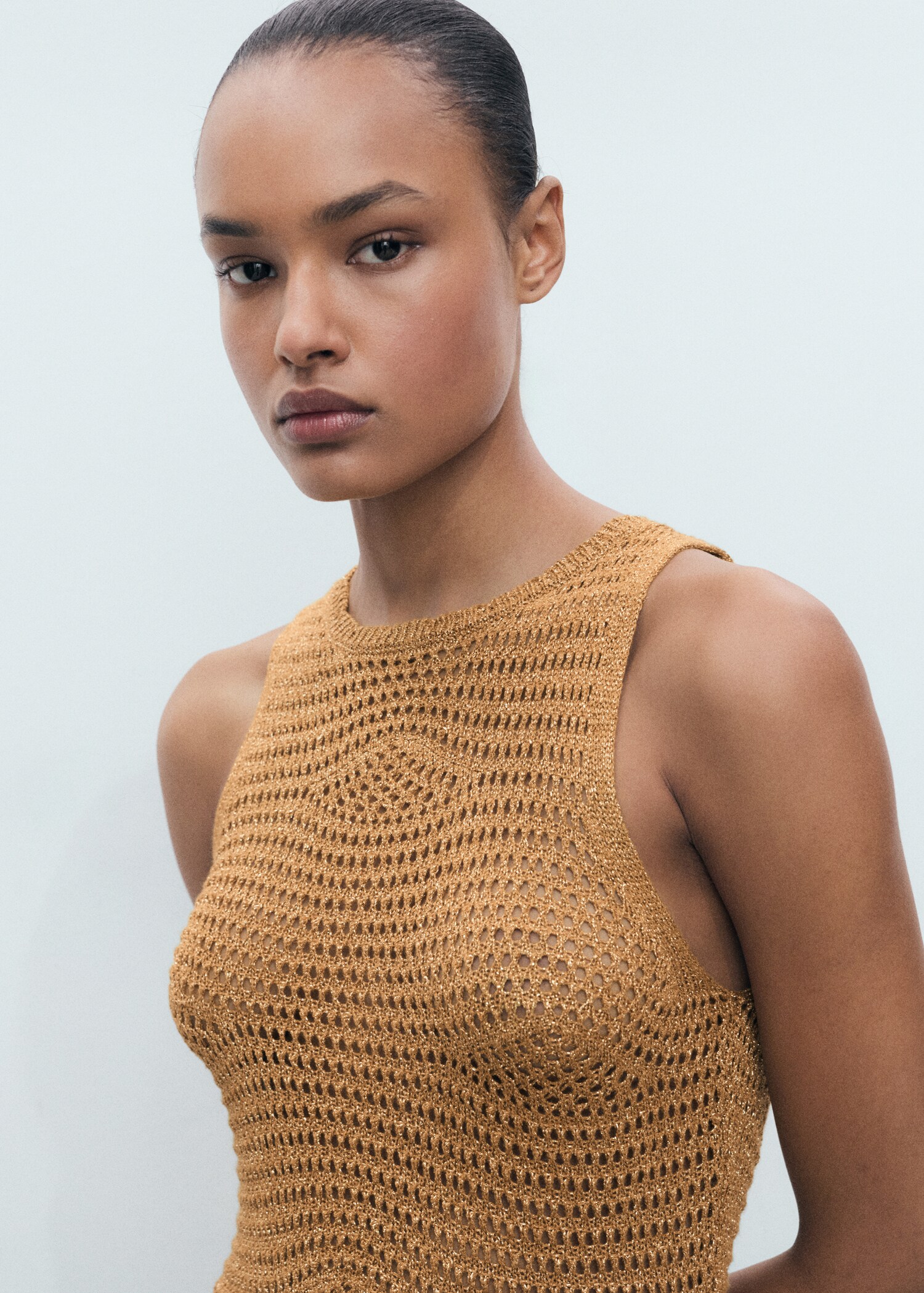 ADORA Lurex Crochet Dress with Lining