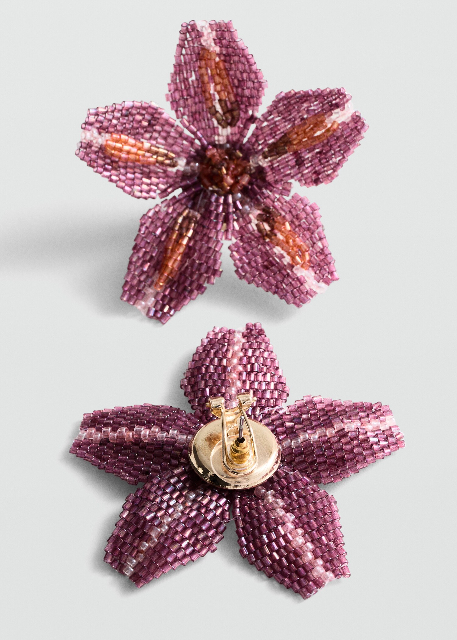 Crystal flower earrings - Medium plane