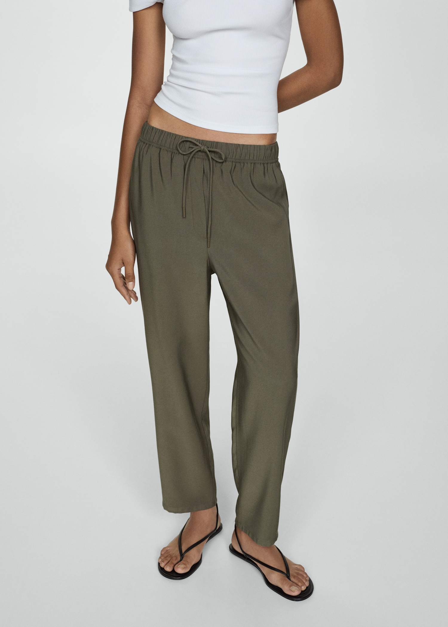 Drawstring jogger trousers - Medium plane