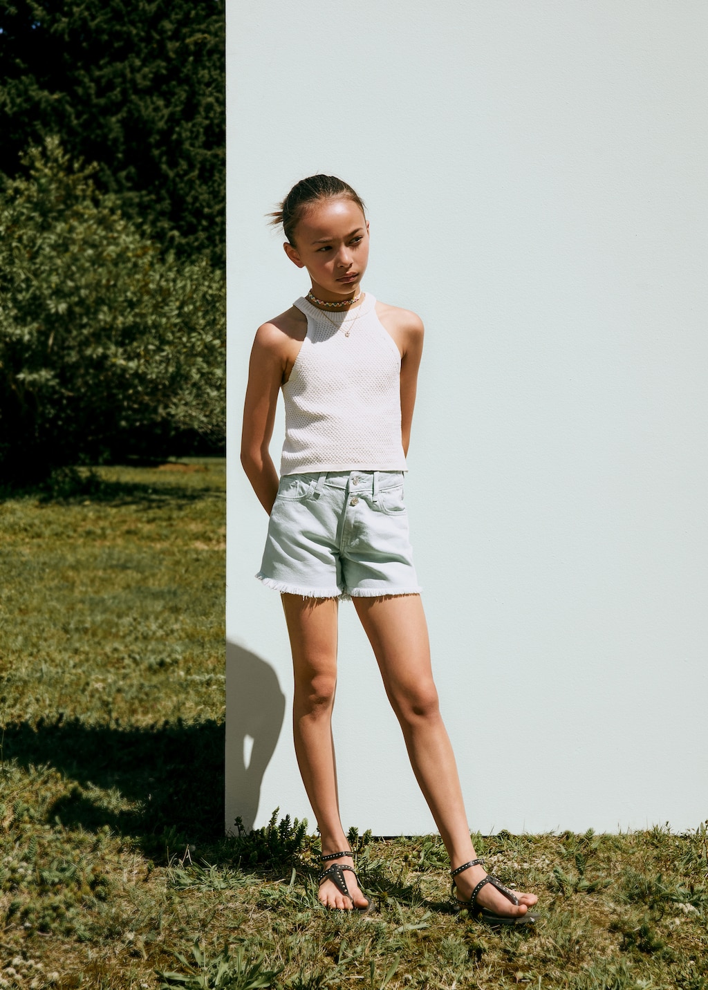 Mango Shorts mit ausgefranstem Saum