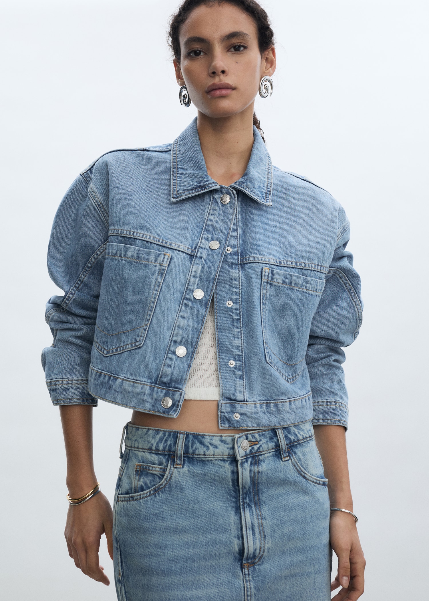Pocketed denim jacket - Medium plane