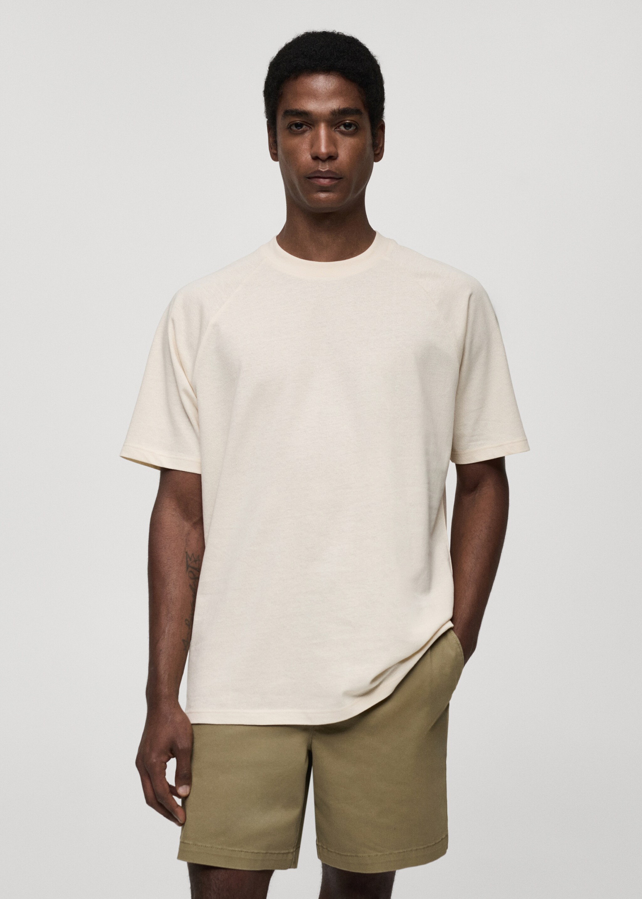 Camiseta algodón relaxed fit - Plano medio