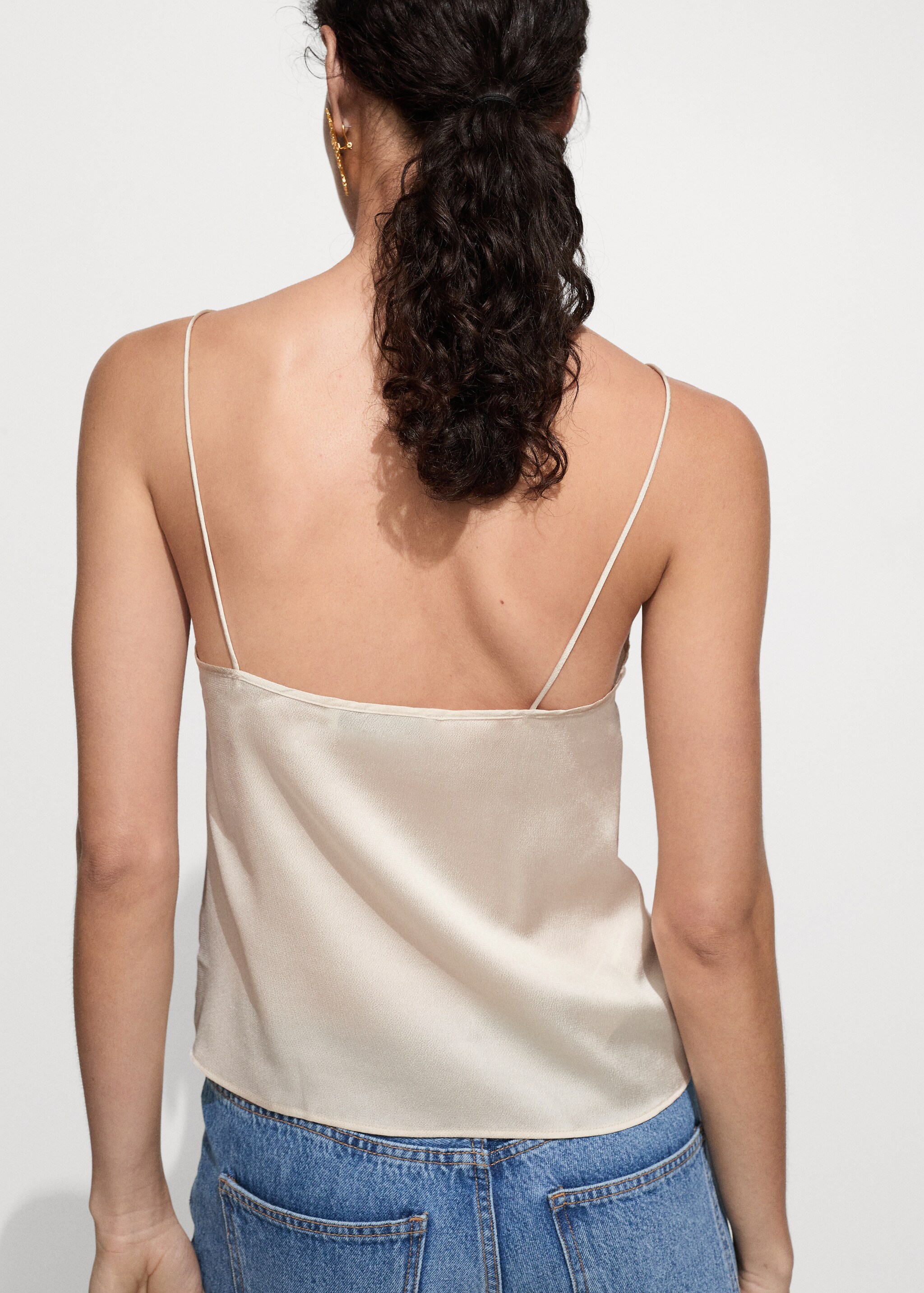 Satin top with straps - Reverse of the article