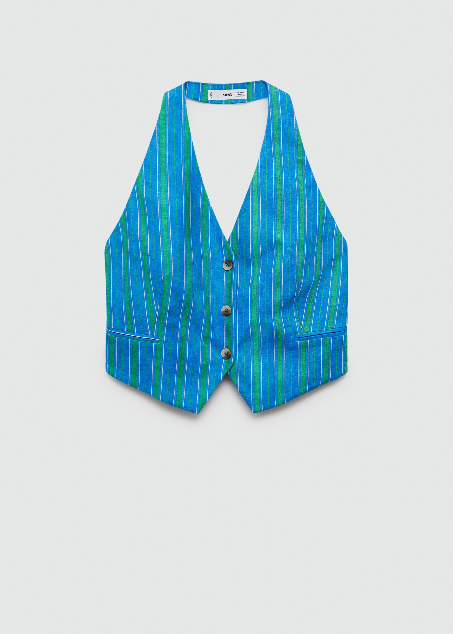 Linen stripe-printed waistcoat - Article without model