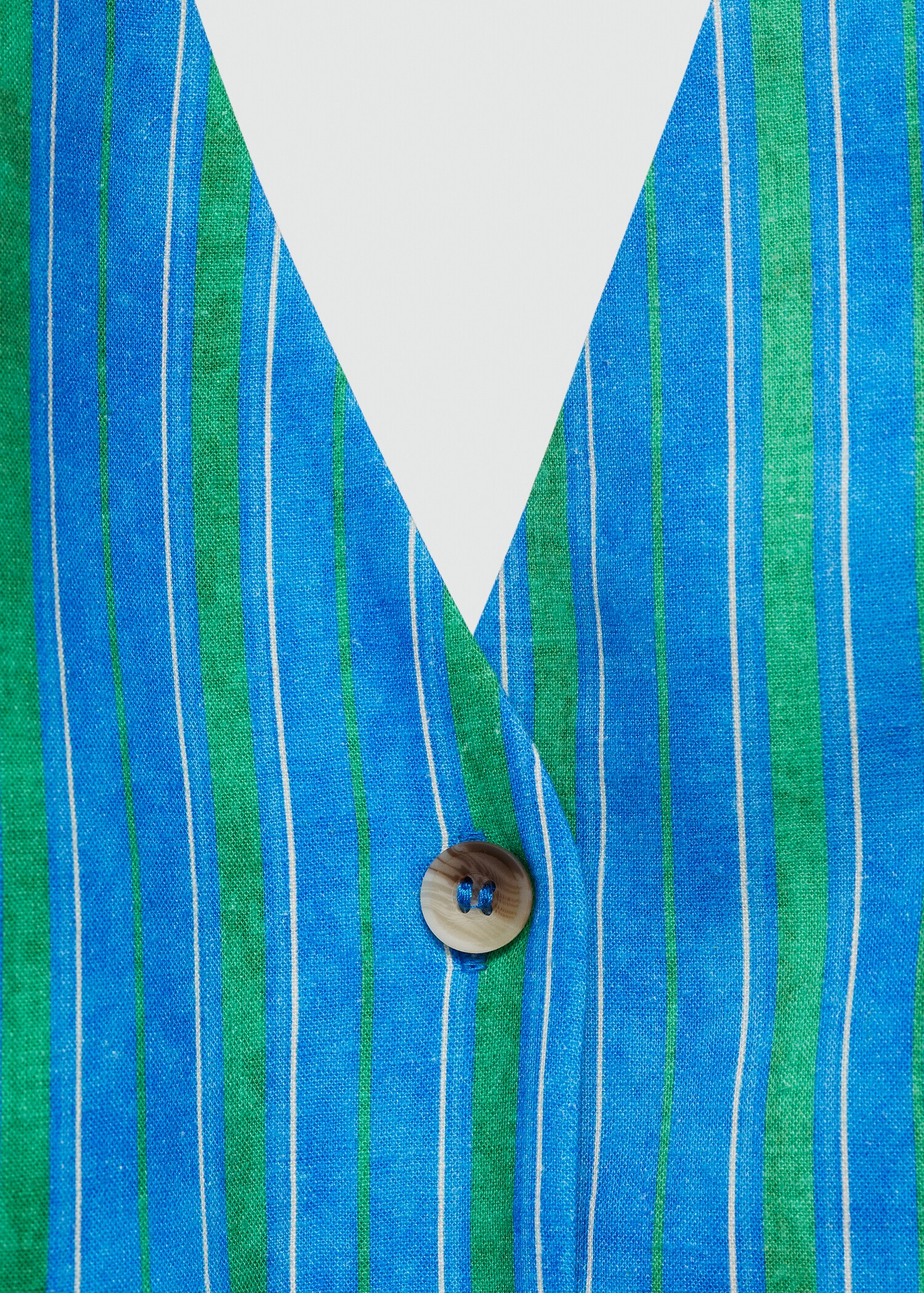 Linen stripe-printed waistcoat - Details of the article 8