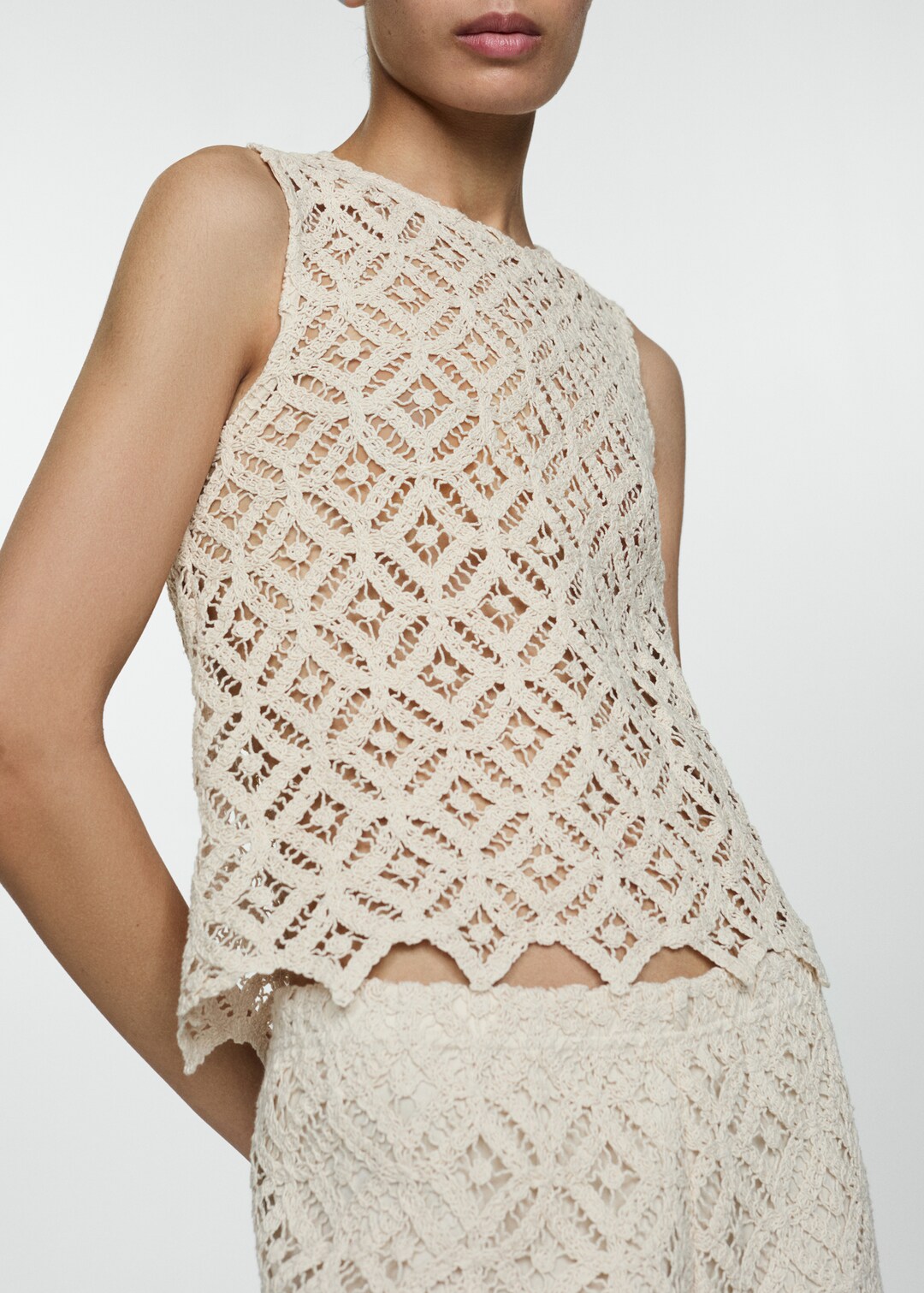 Crochet sleeveless top Women MANGO USA