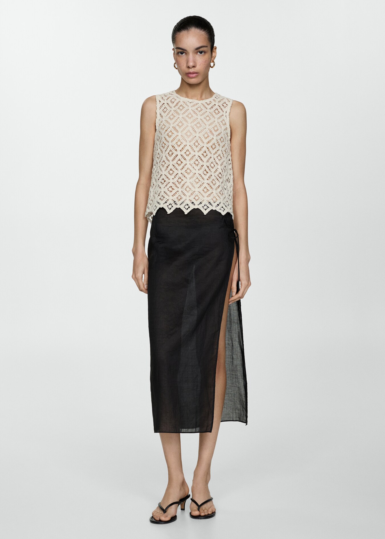 Crochet sleeveless top Women MANGO USA