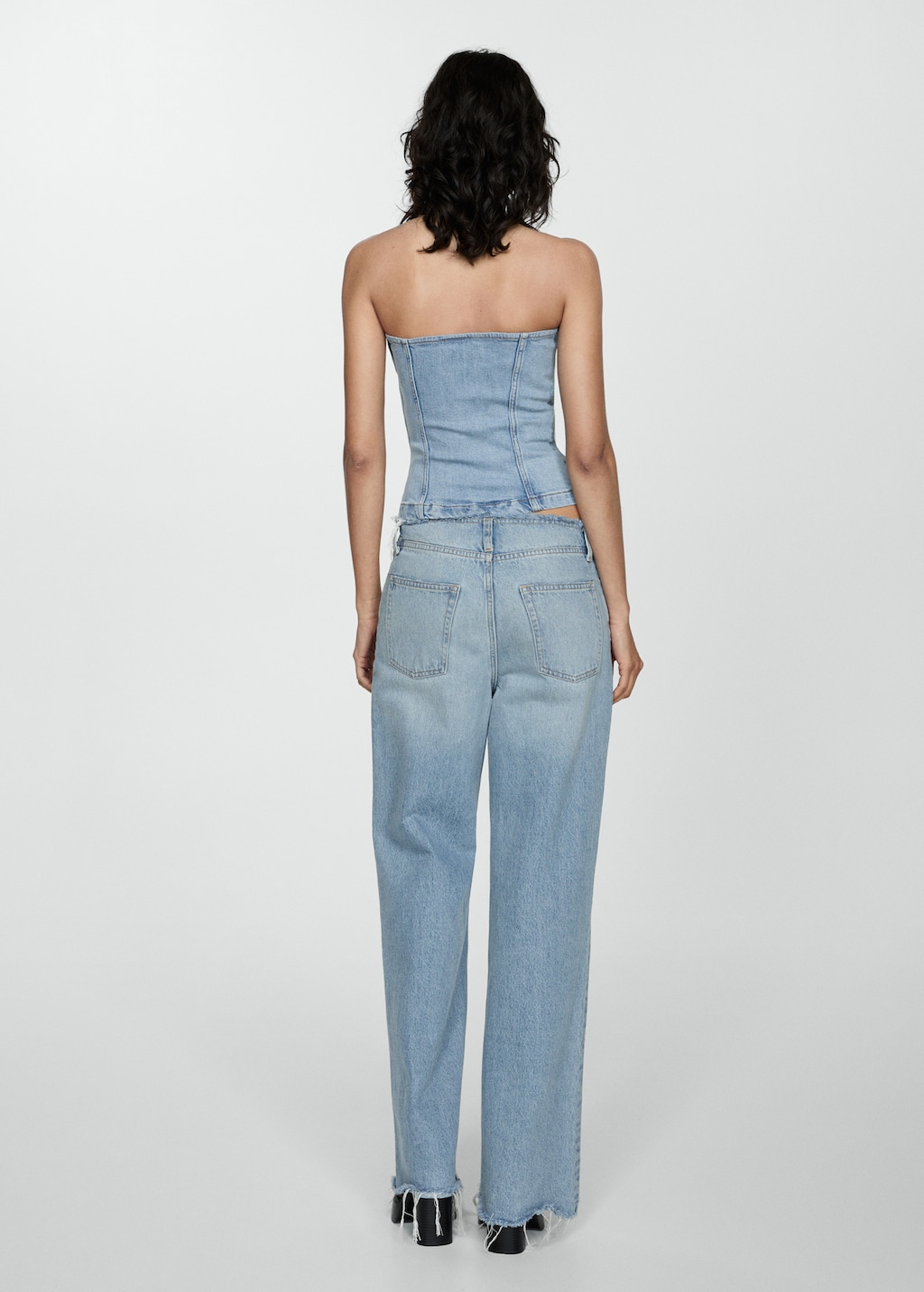 Denim strapless top