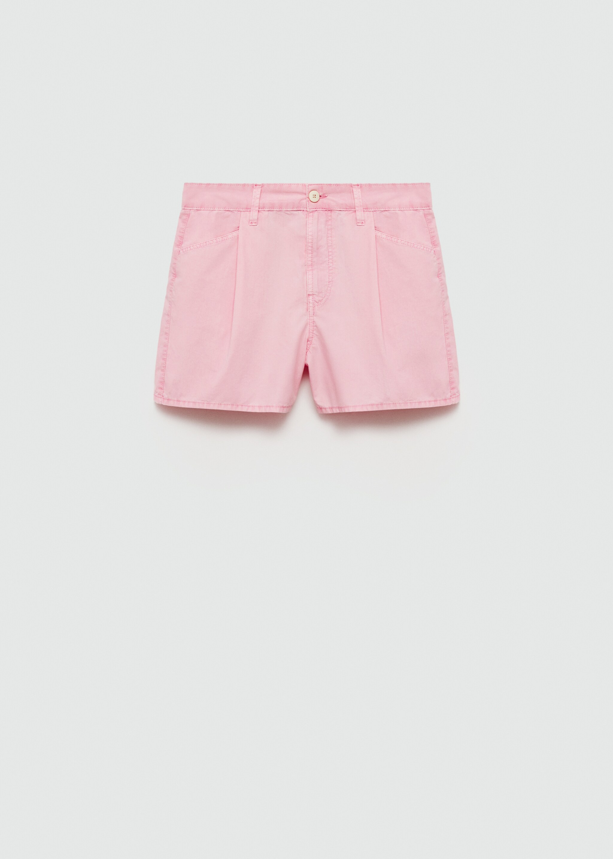 Straight-fit denim shorts - Article without model, Pastel Pink. Ref: 77060377-00.