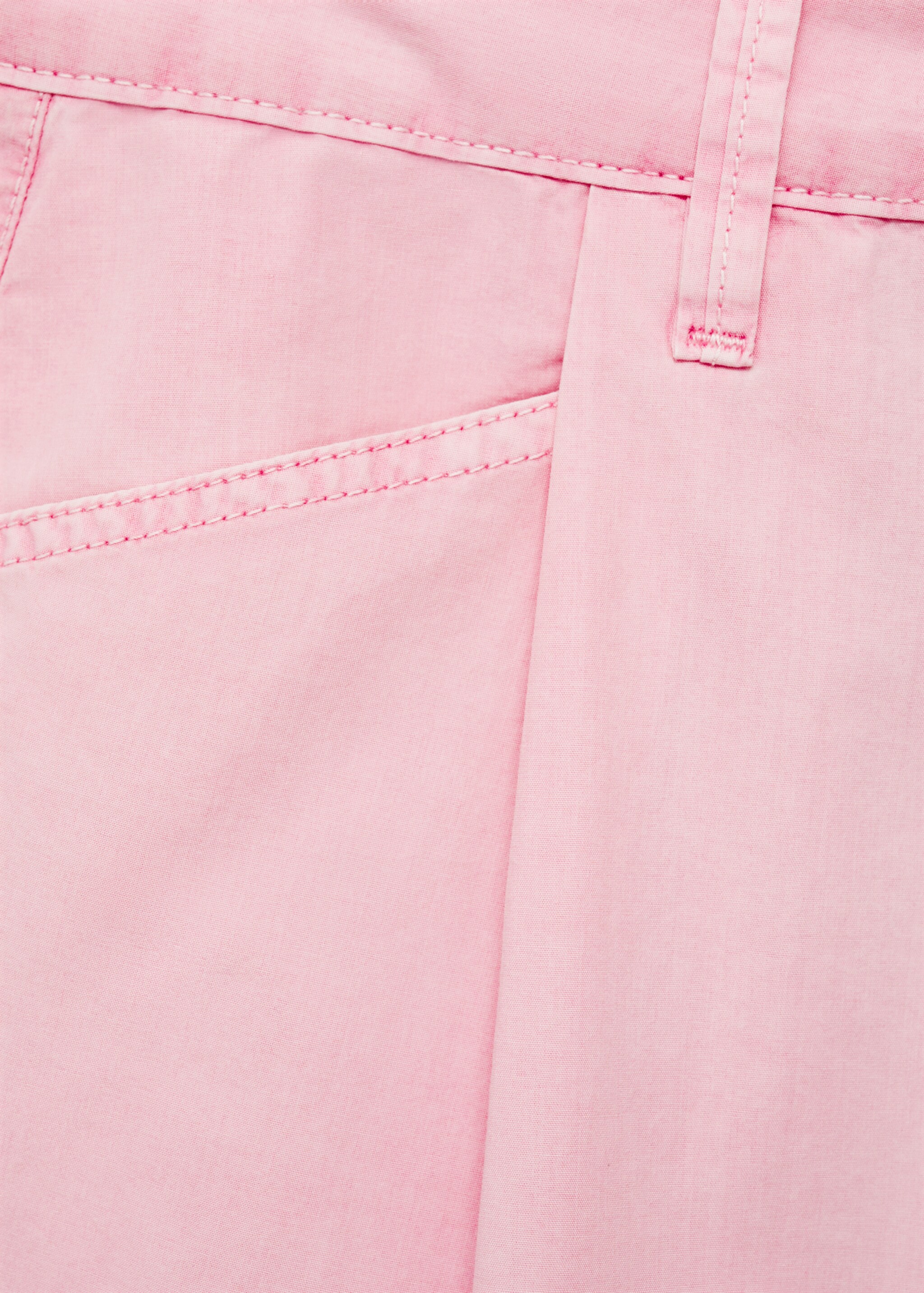 Straight-fit denim shorts - Details of the article 8, Pastel Pink. Ref: 77060377-00.