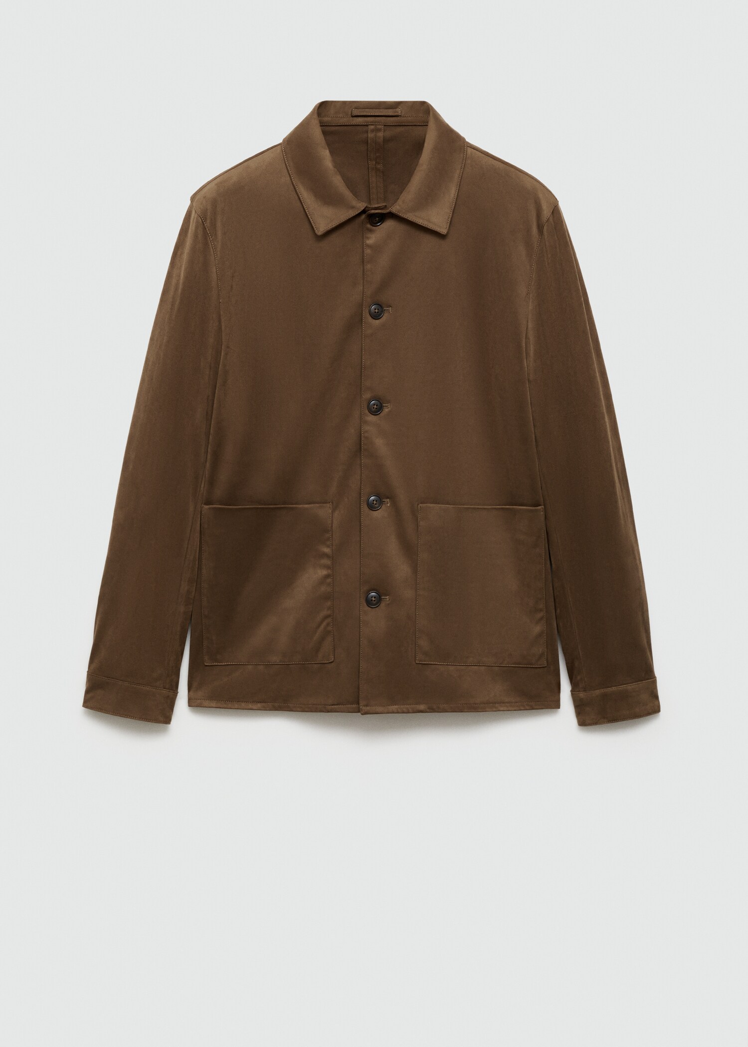 Overshirt mit Wildleder-Effekt und Taschen - Herren | MANGO 