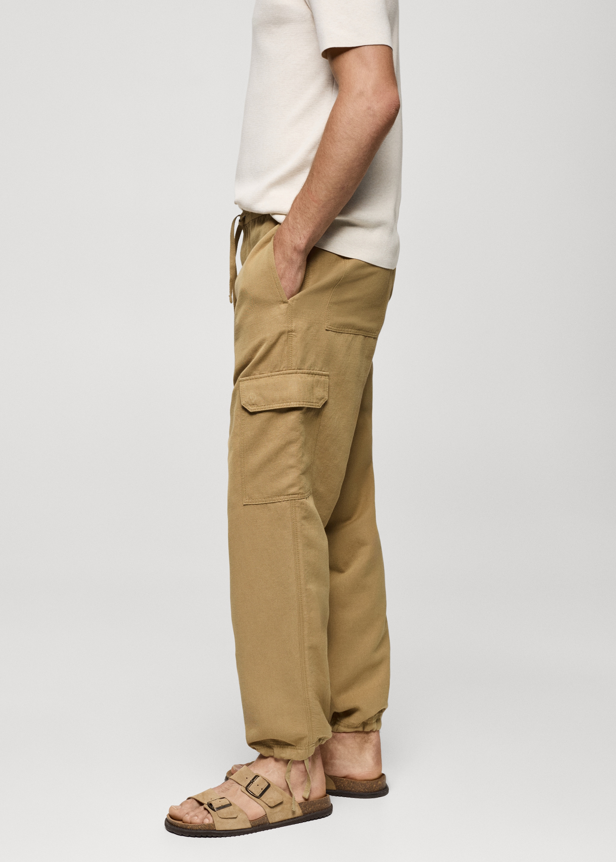 Pantalon coton lin cargo Homme MANGO Maroc