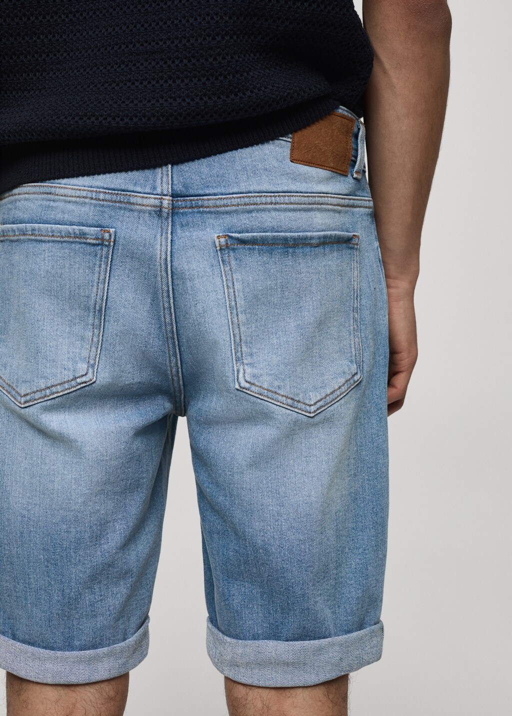 Slim fit denim bermuda shorts
