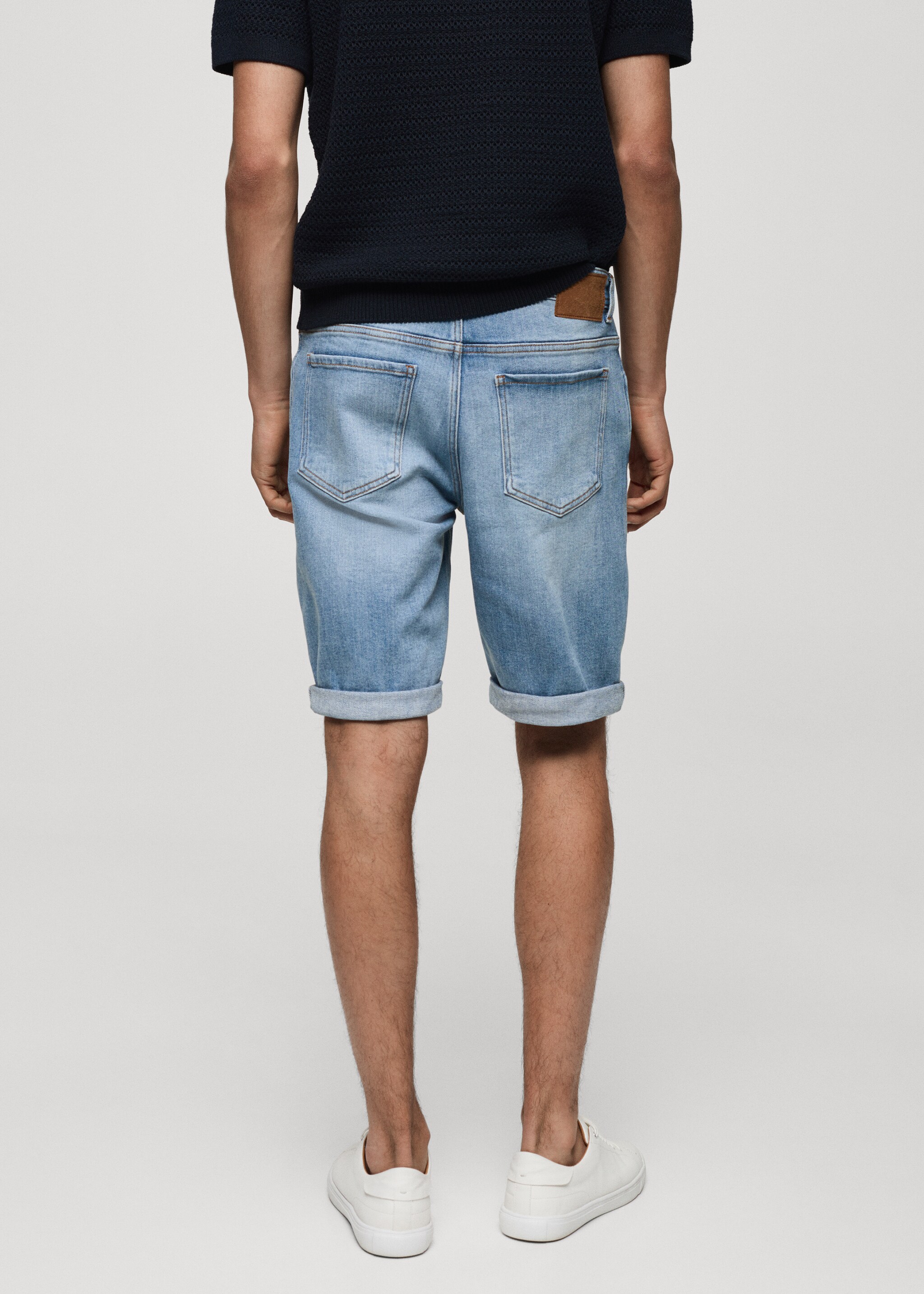 Slim Fit-Jeans-Bermudashorts - Rückseite des Artikels