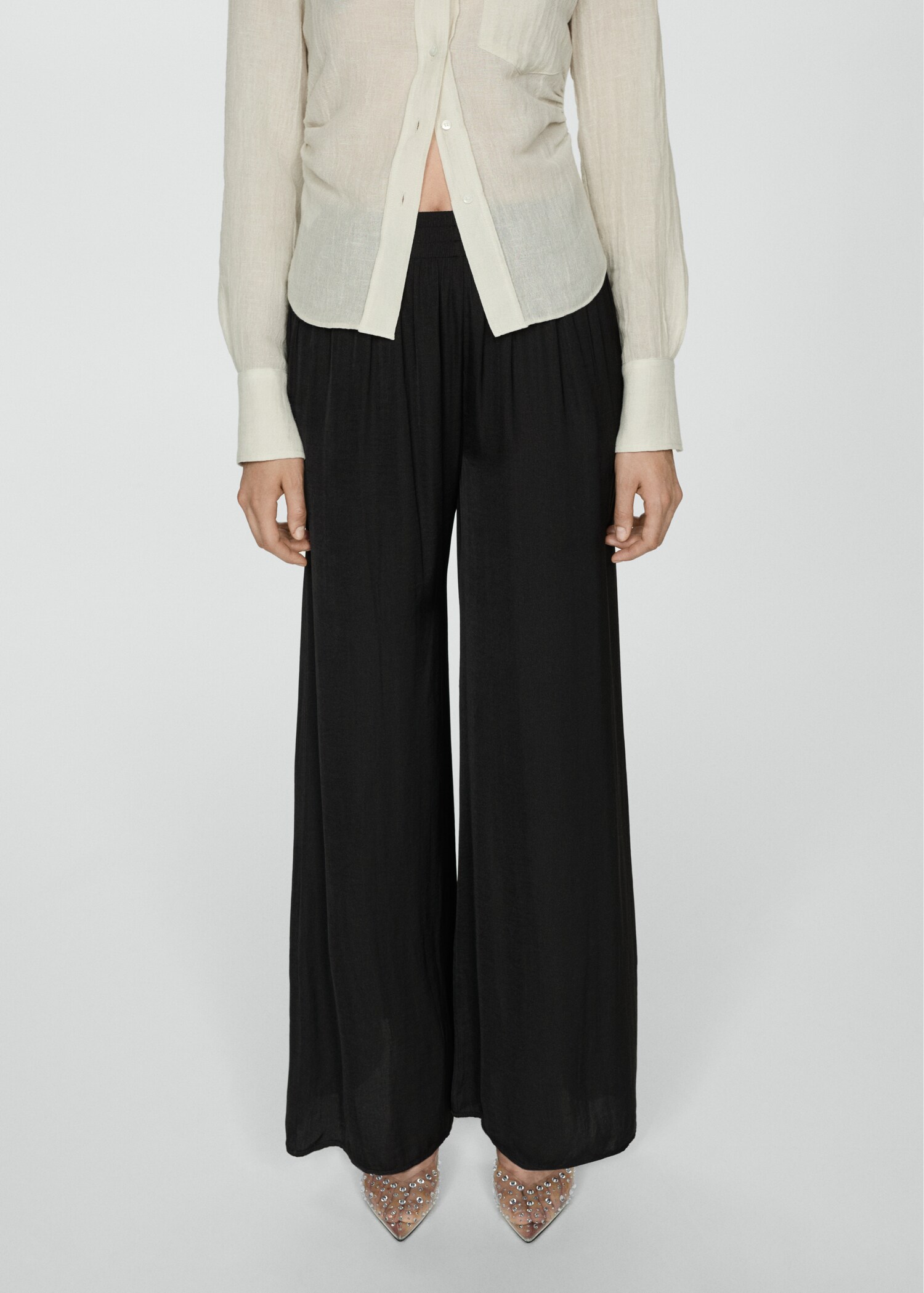 Pantalon fluide wideleg - Plan moyen