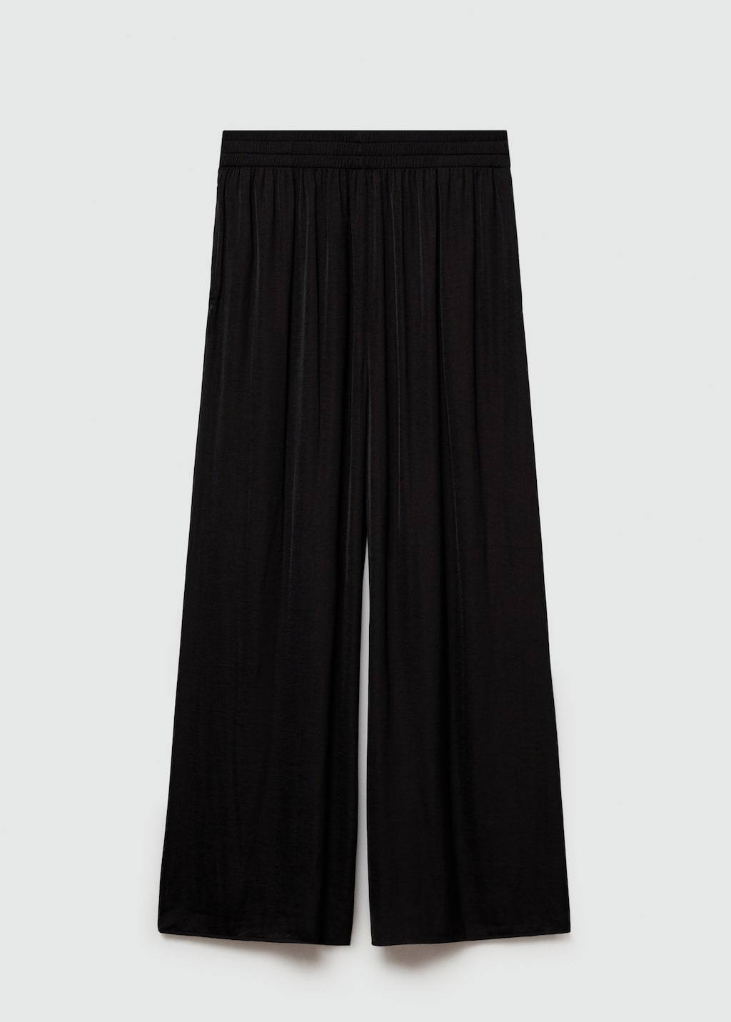 Black viscose wide leg trousers hotsell