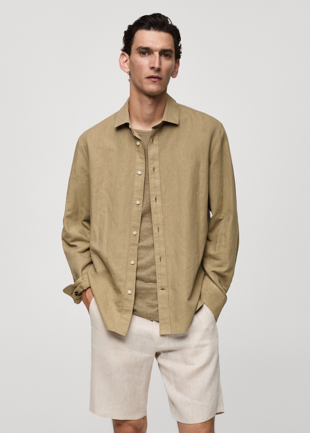 Mango Classic Fit-Leinenhemd