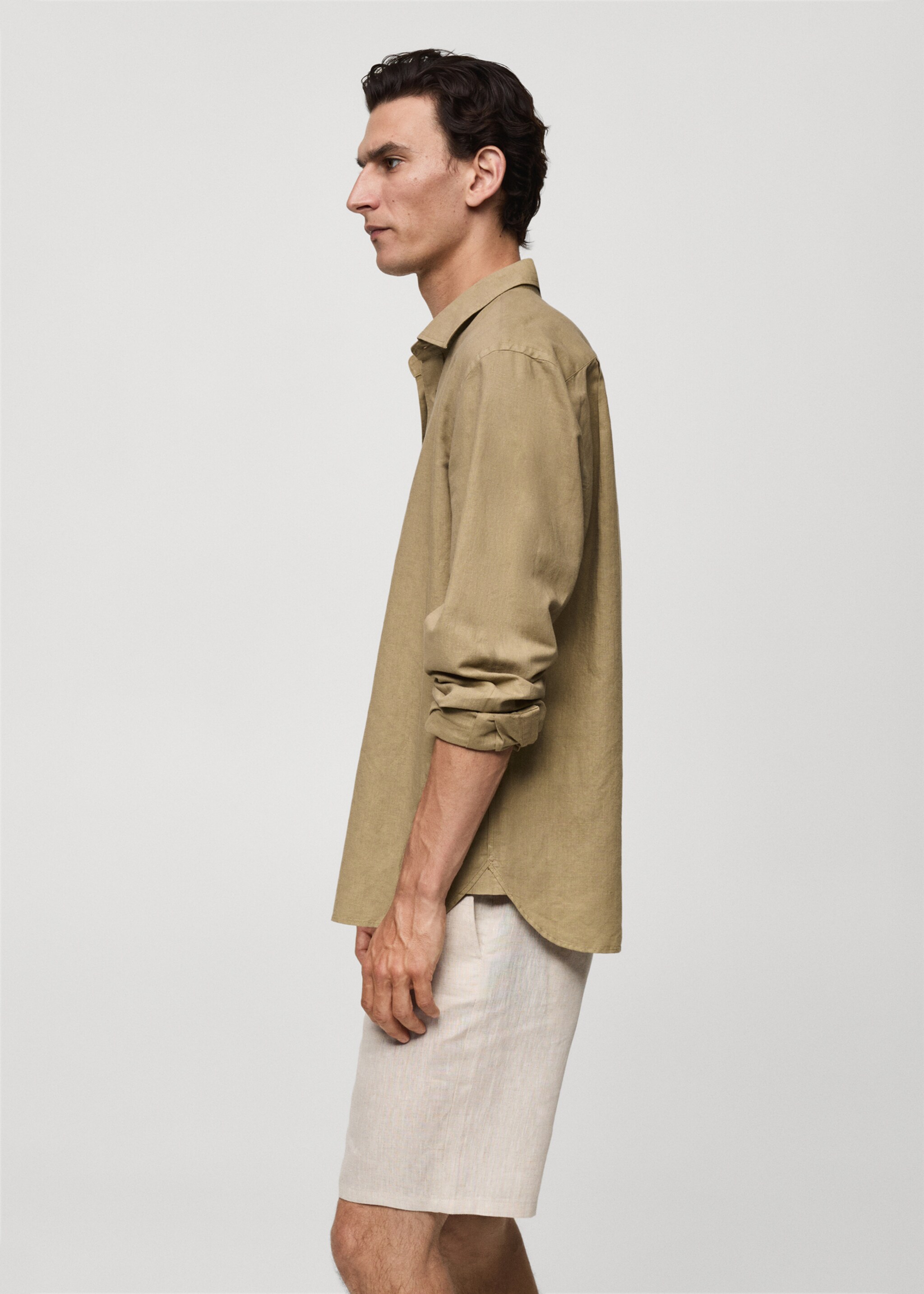 Classic-fit linen-blend shirt - Details of the article 2