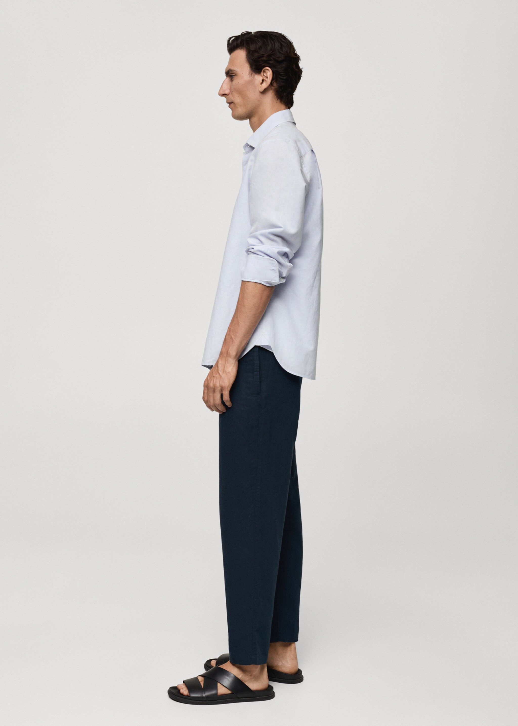 Classic-fit linen-blend shirt - Details of the article 2