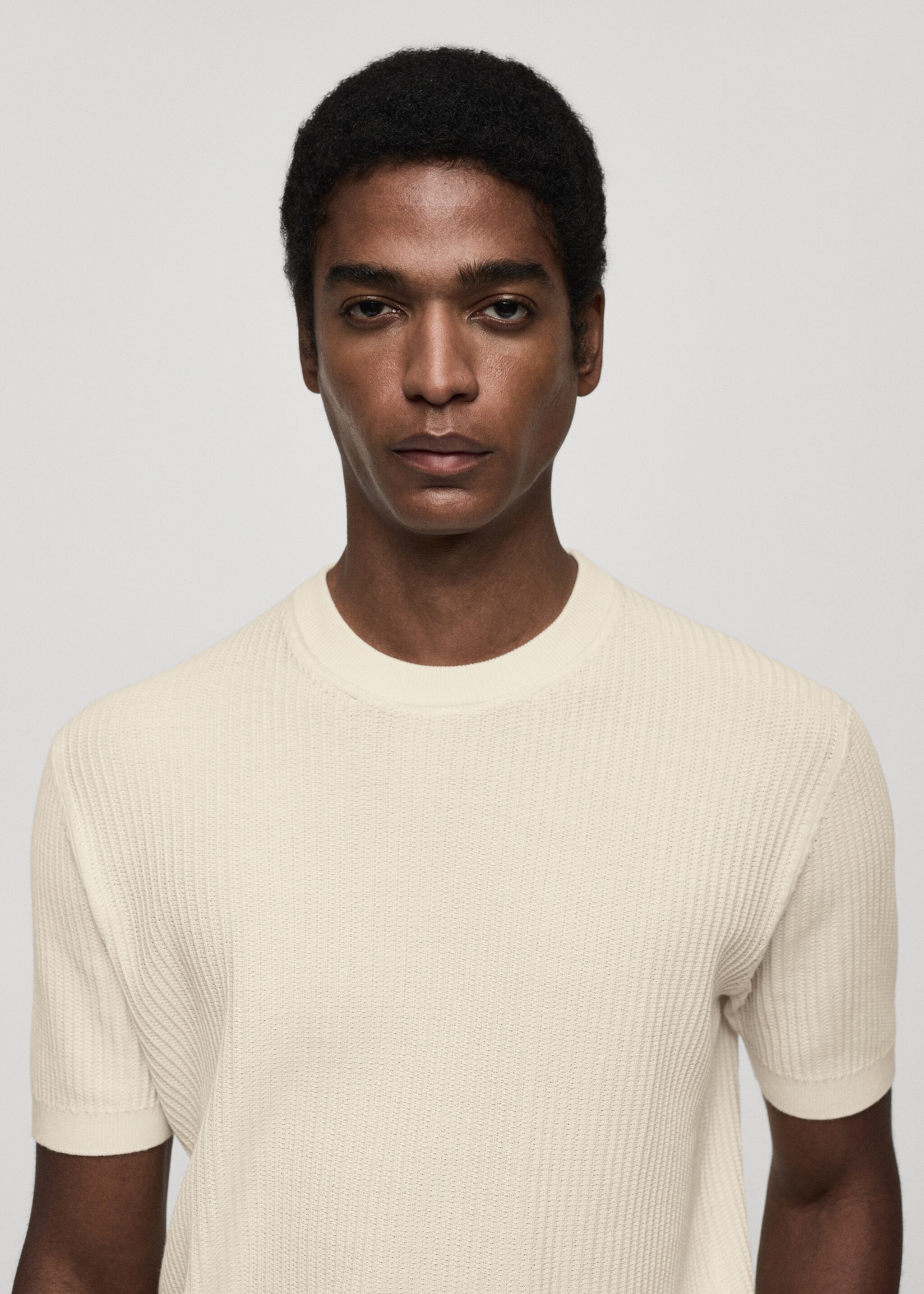 Ribbed  knit t-shirt - Details of the article 1