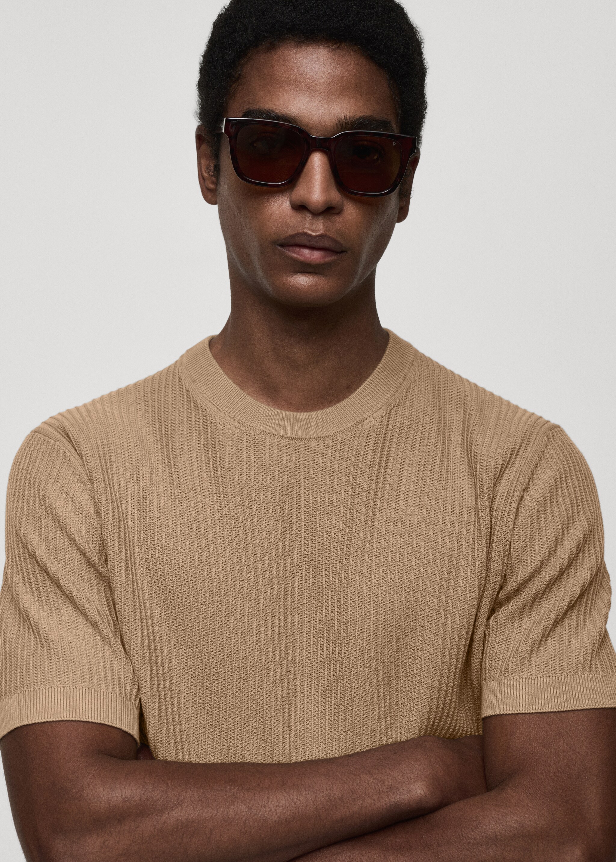 Ribbed  knit t-shirt - Details of the article 1