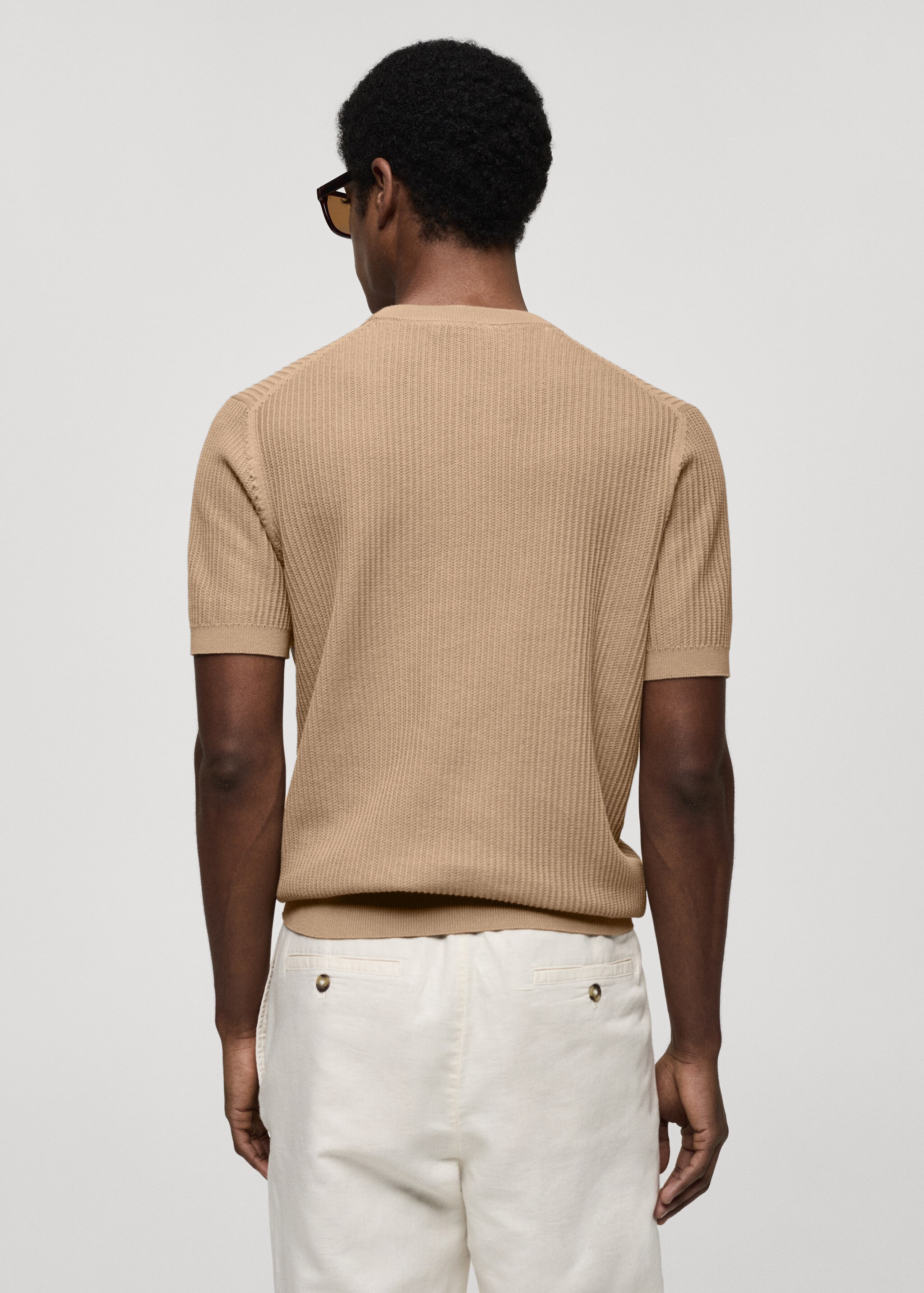 Ribbed  knit t-shirt - Reverse of the article