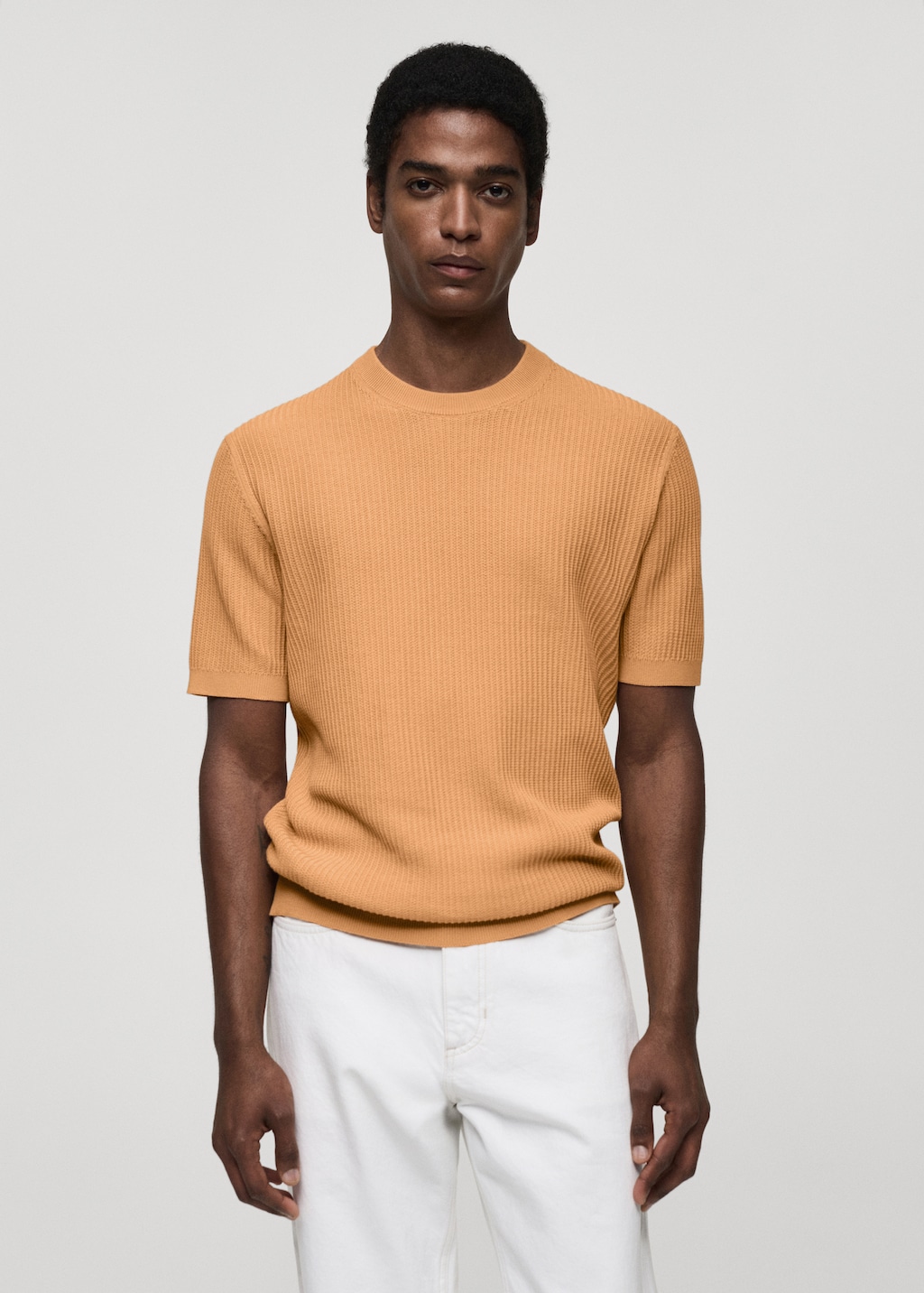Mango Geripptes Strick-T-Shirt