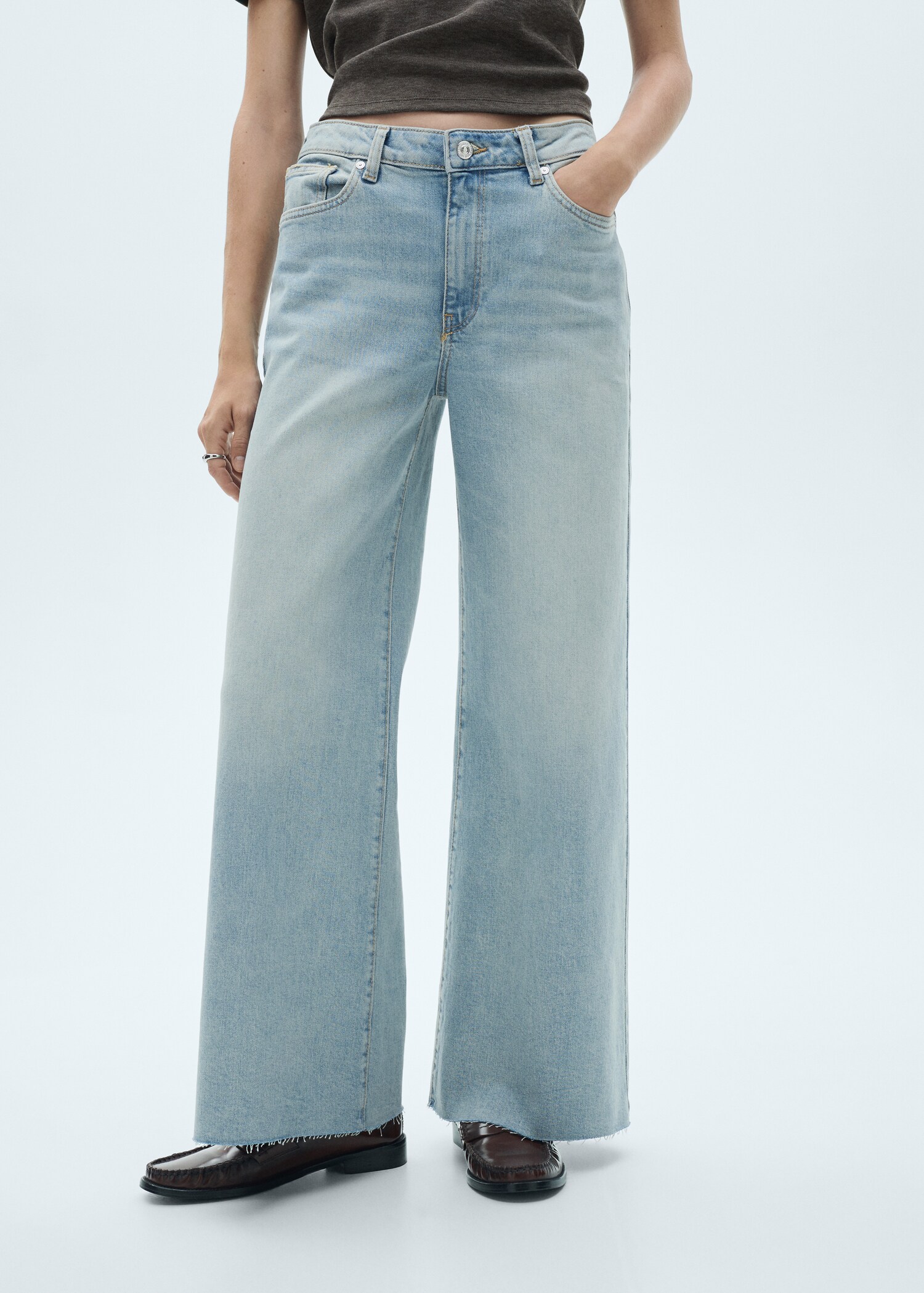 Jupe-culotte jean taille normale - Plan moyen