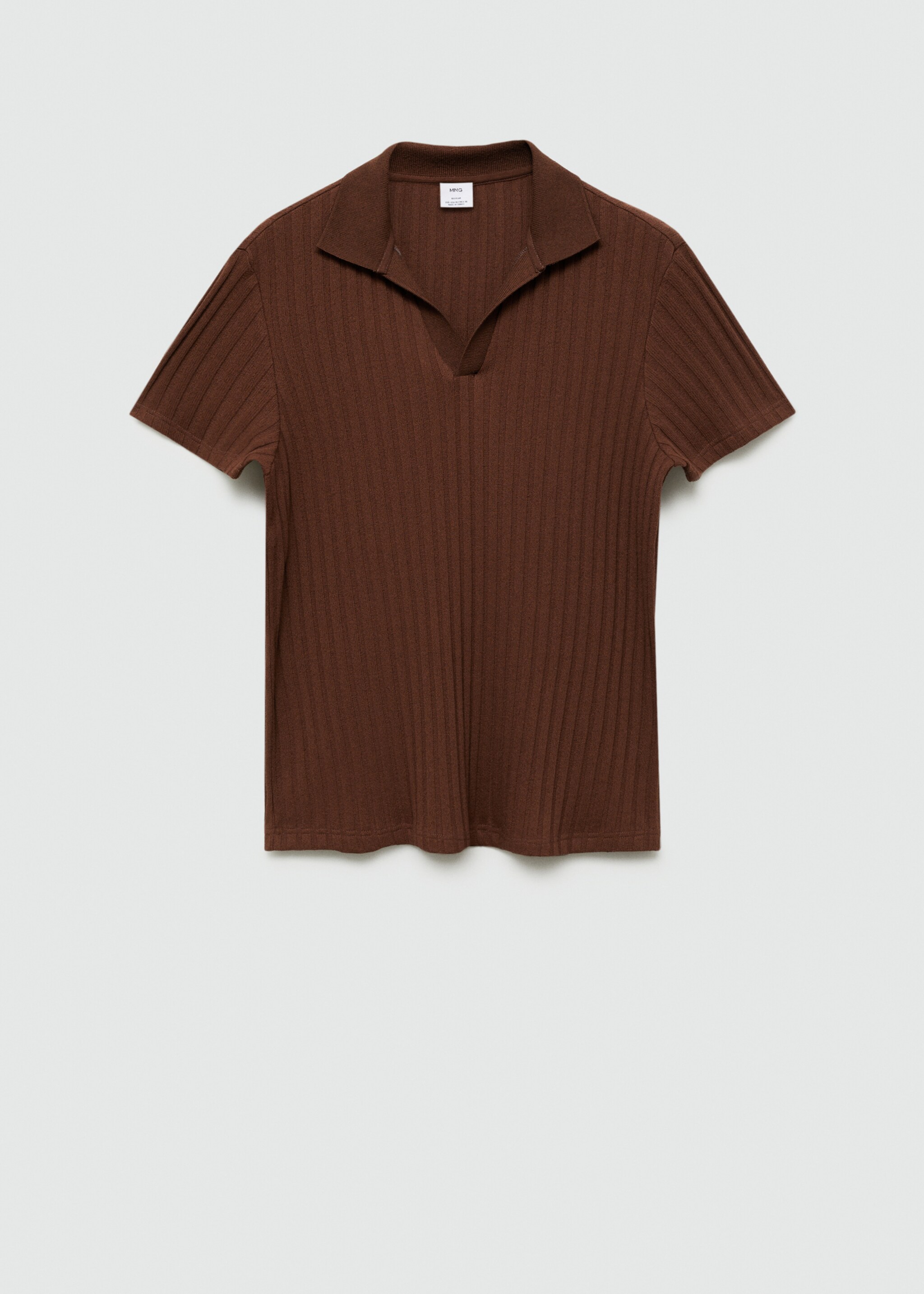 Regular-fit ribbed cotton polo shirt - Article without model