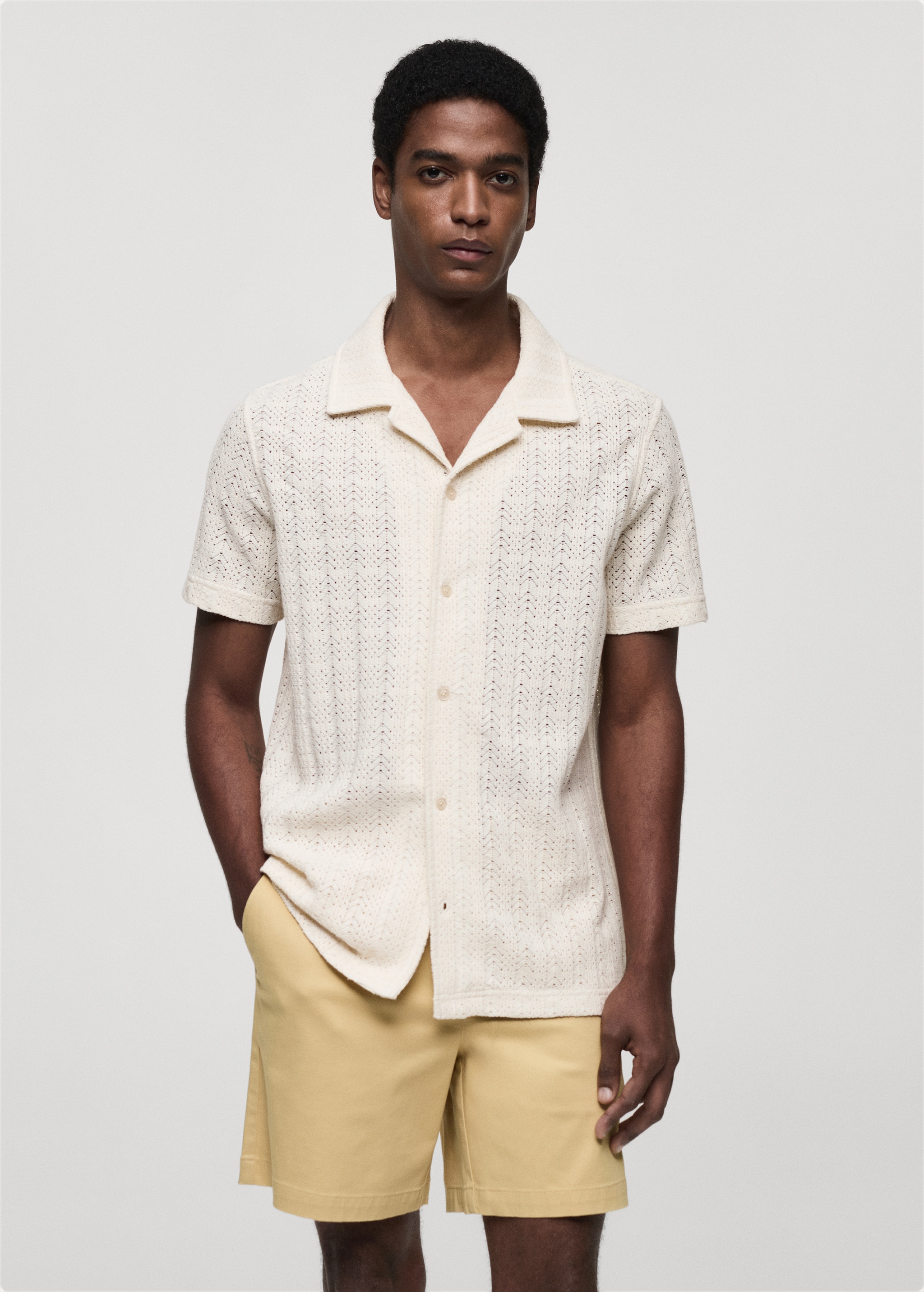 Crochet knitted shirt Men MANGO Niger