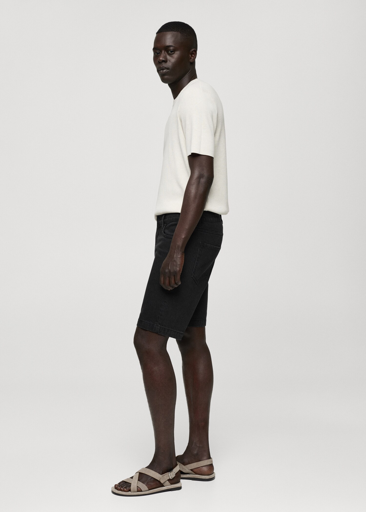 Regular-fit denim bermuda shorts - Details of the article 2