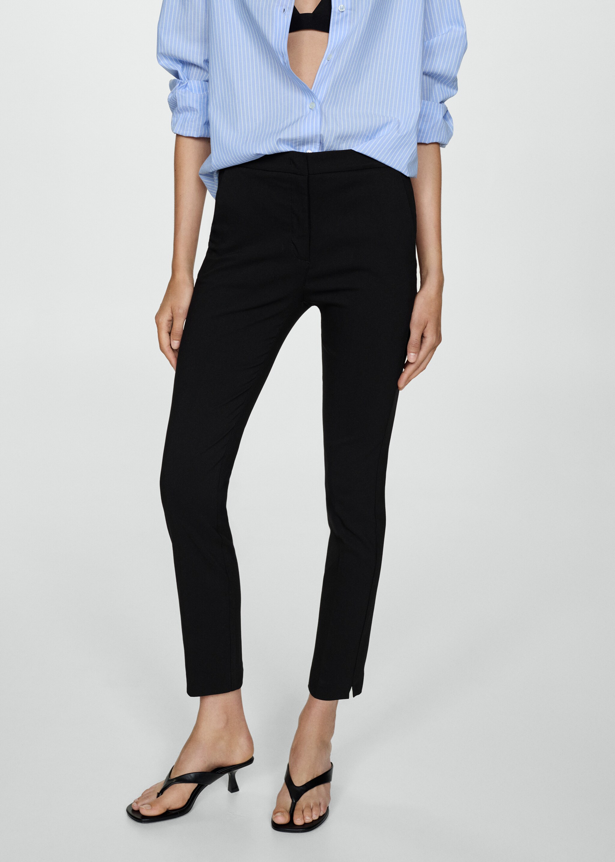 Cropped slim-fit trousers - Medium plane