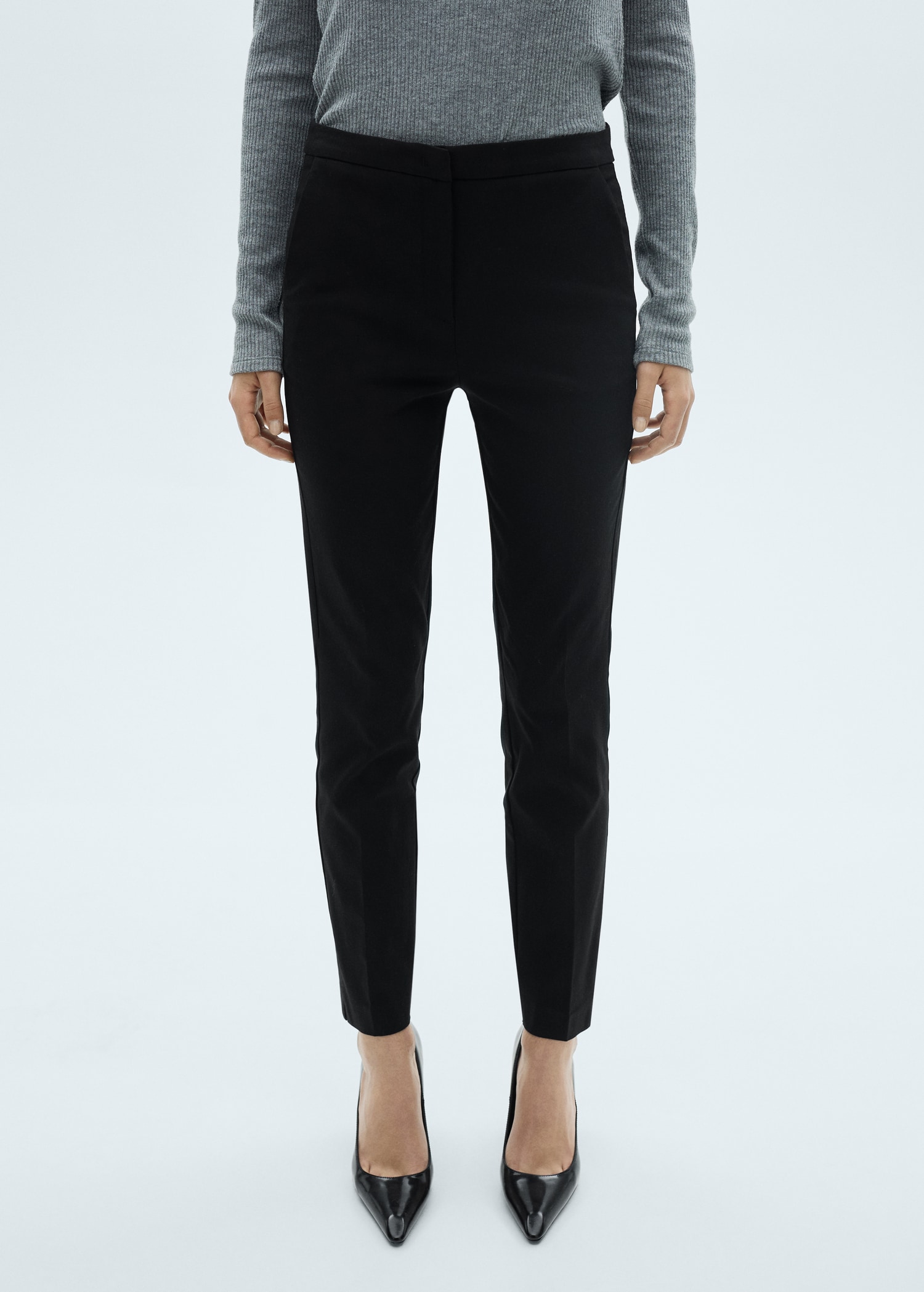 Cropped slim-fit trousers