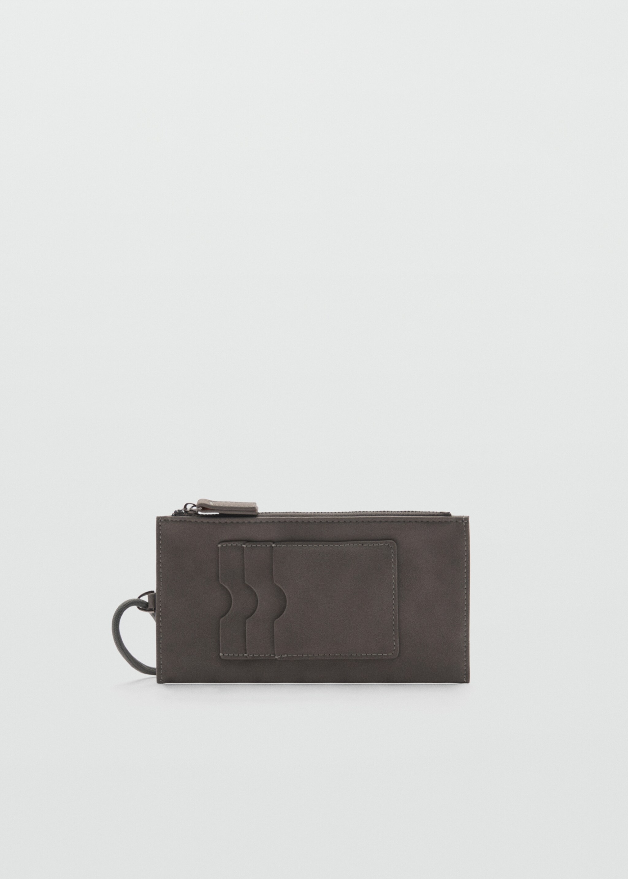 Mini shoulder bag card holder - Details of the article 1, Grey. Ref: 77060611-00.