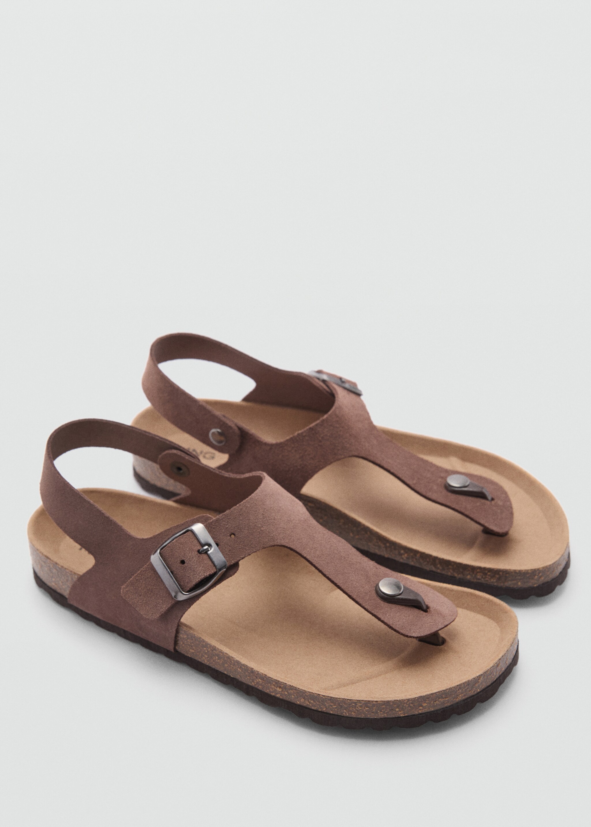 Leather sandals with straps - Medium plane