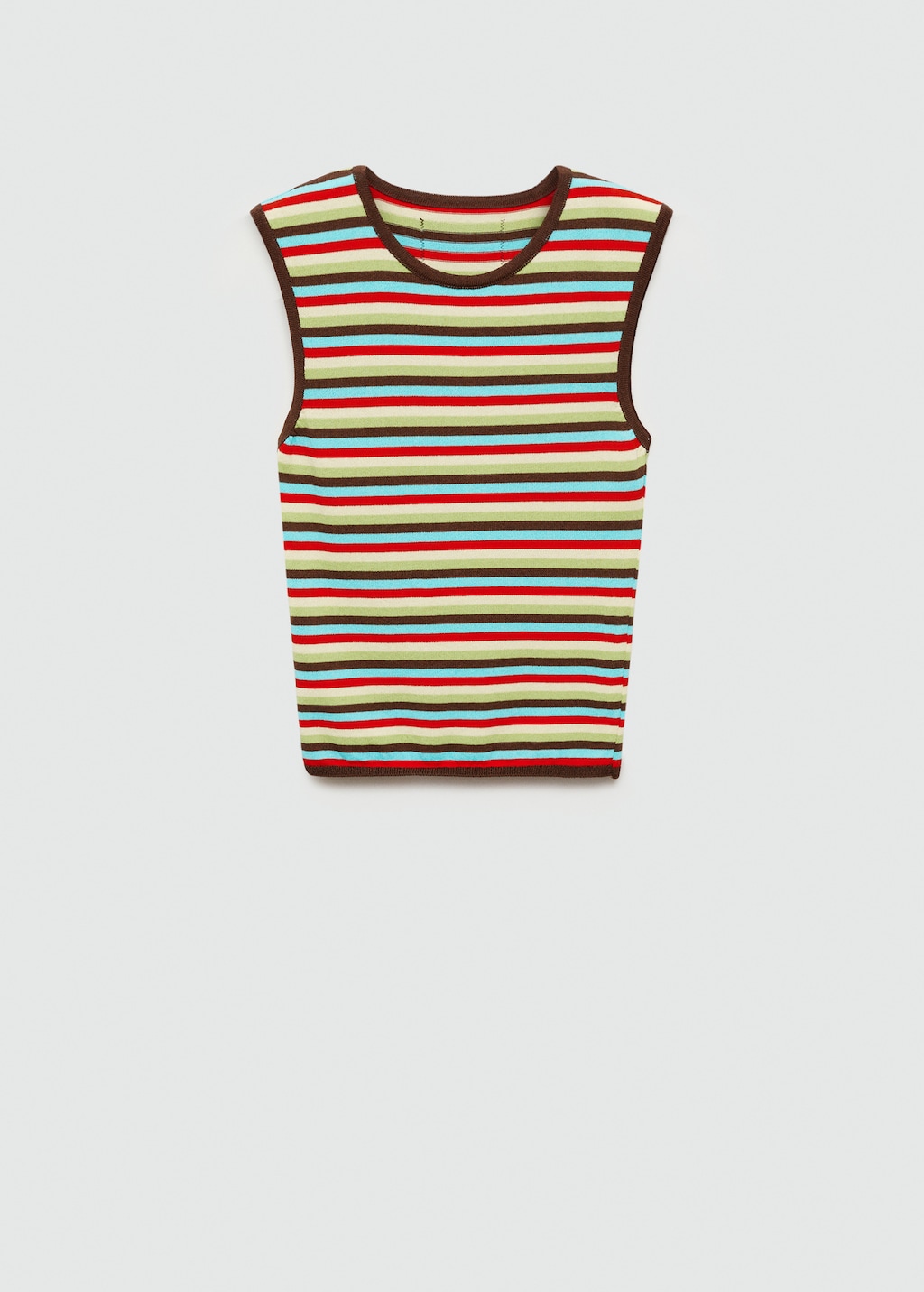 【SATIIIZ】Keron mesh striped knitwear Striped knit top | MANGO Kosovo