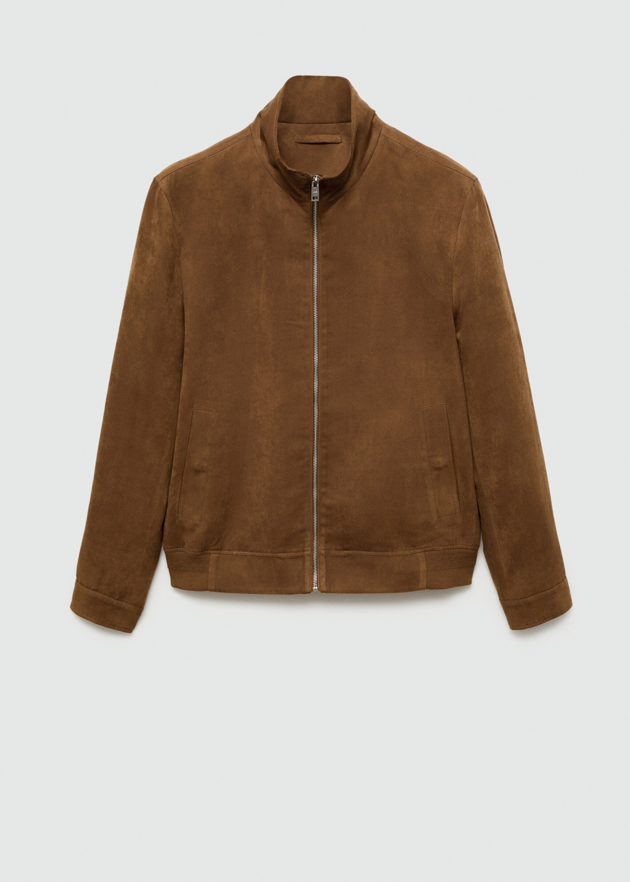 Suede-effect jacket with zip - Article without model, Cognac. Ref: 77062531-00.