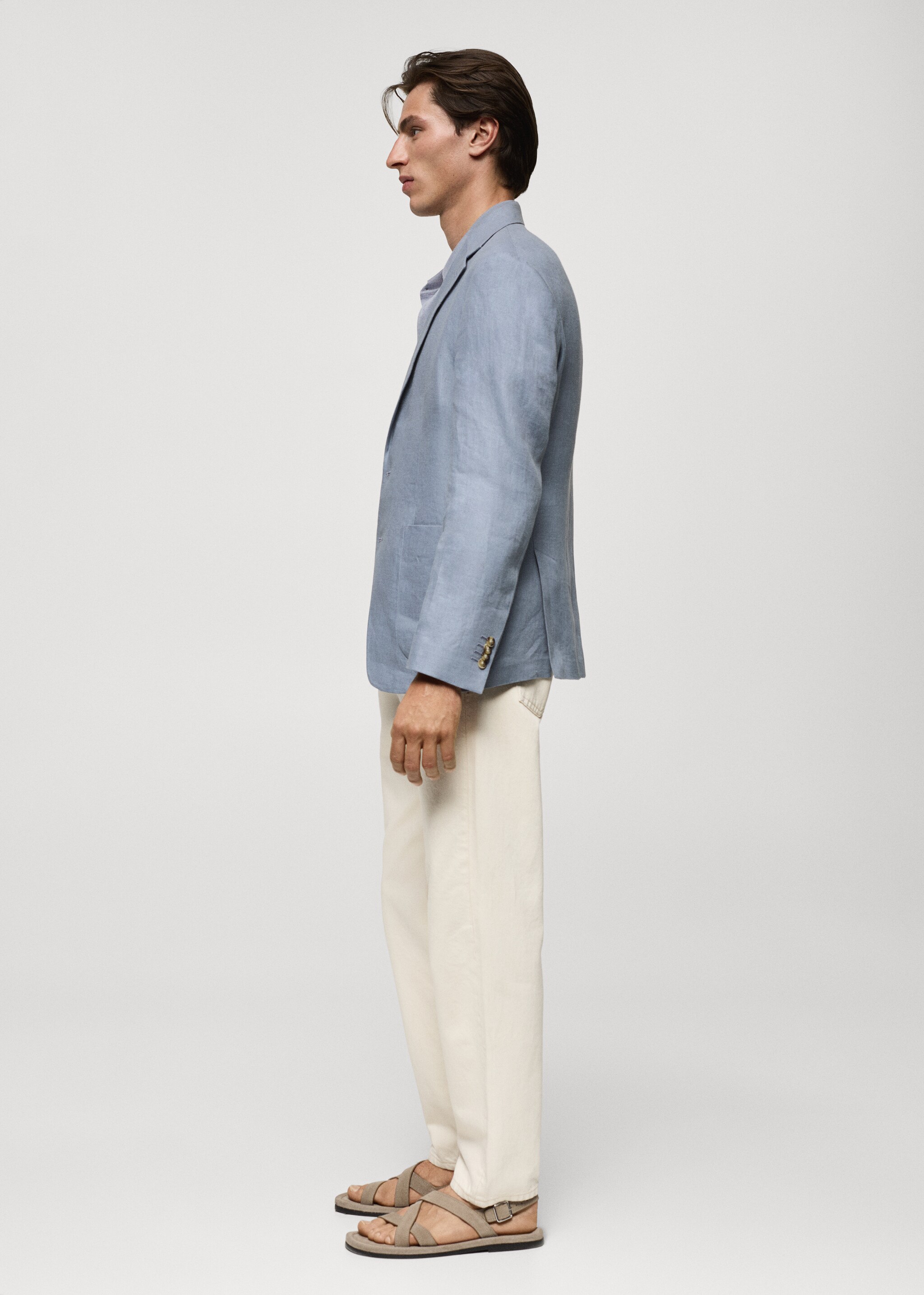 100% linen slim fit blazer - Details of the article 2