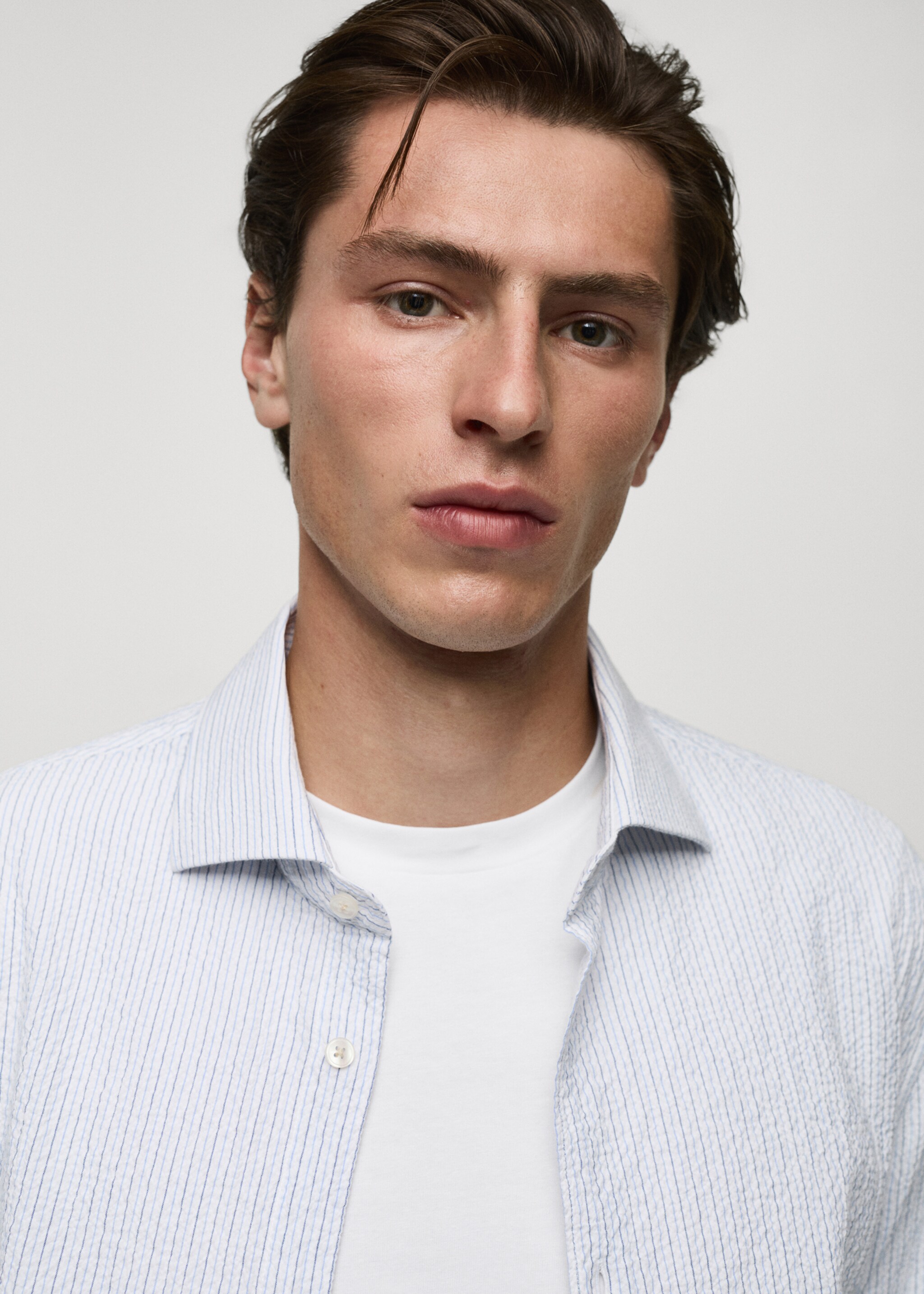 Camisa regular fit algodón seersucker rayas - Detalle del artículo 1
