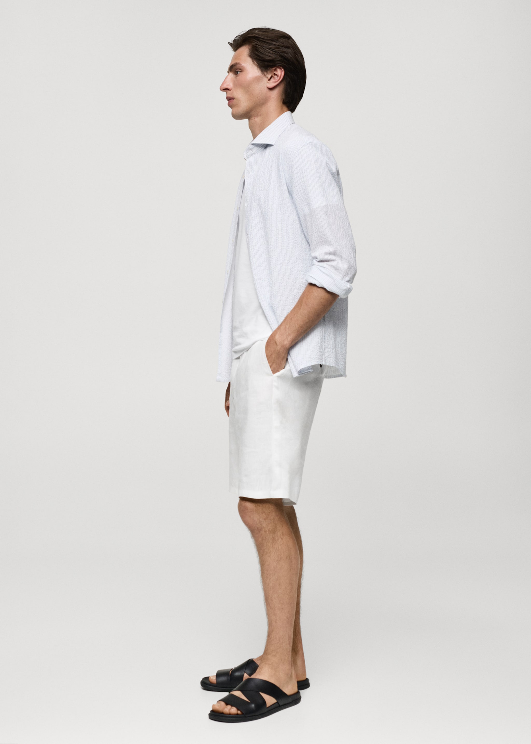 Camisa regular fit algodón seersucker rayas - Detalle del artículo 2