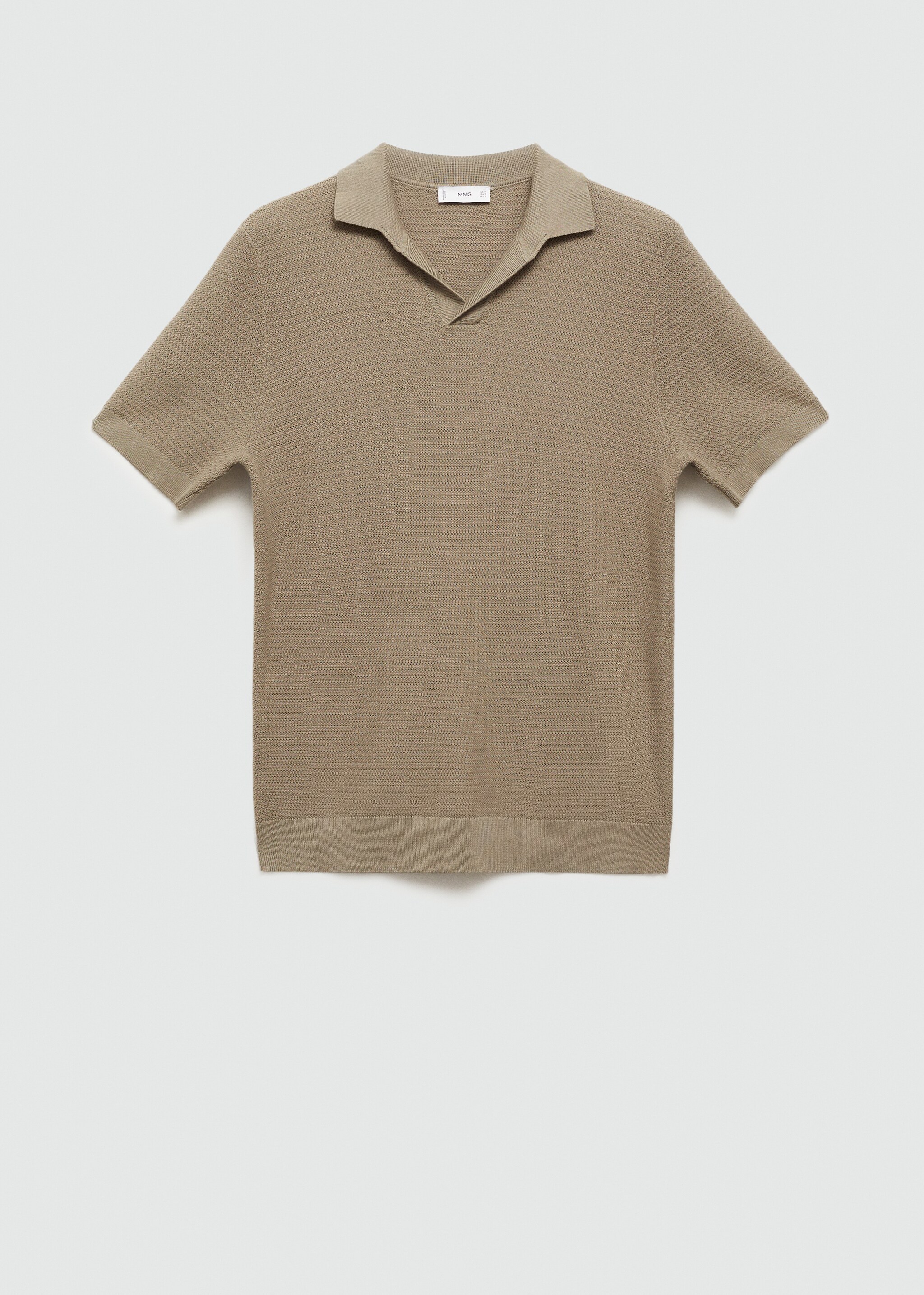 Tencel cotton polo shirt with braided knit - Article without model