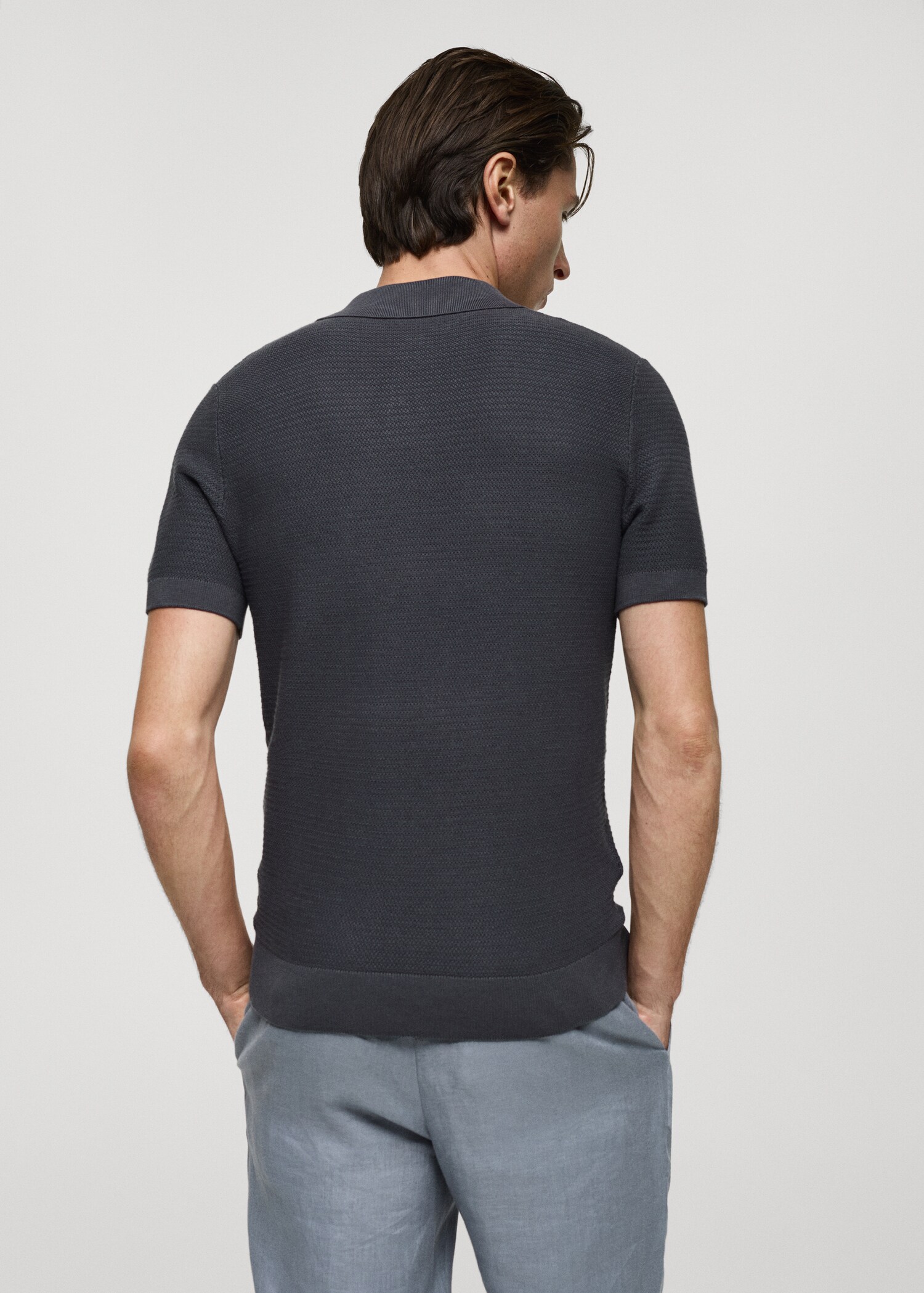 Polo coton Tencel maille torsadée - Verso de l’article