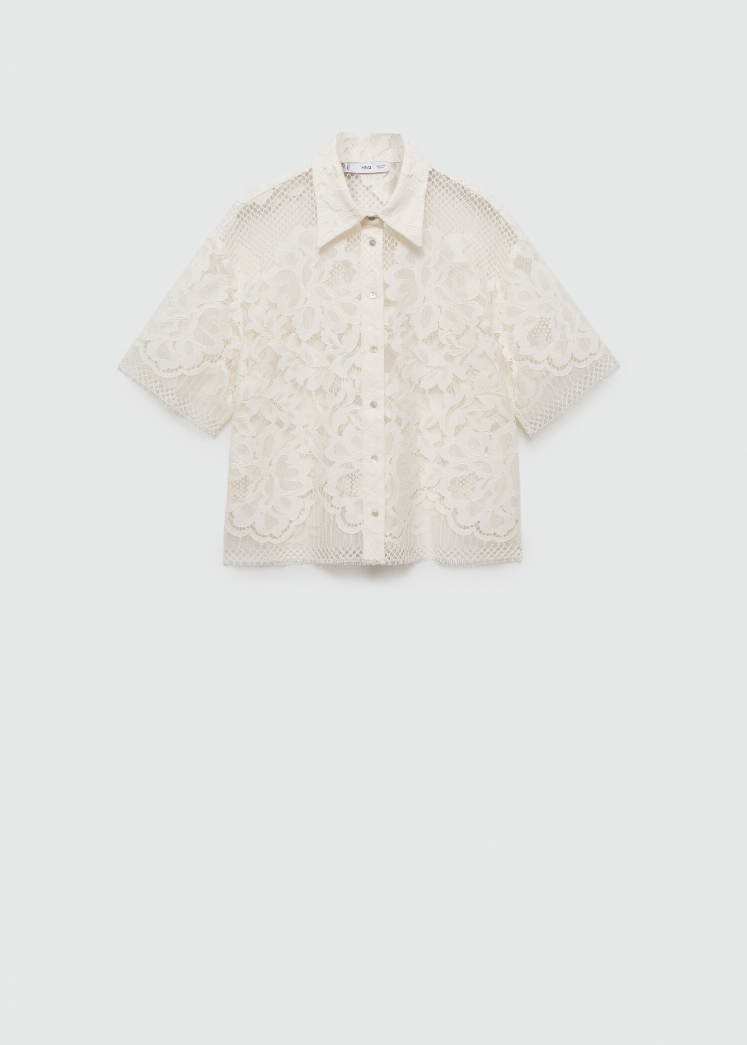 Short-sleeved embroidered shirt - Article without model