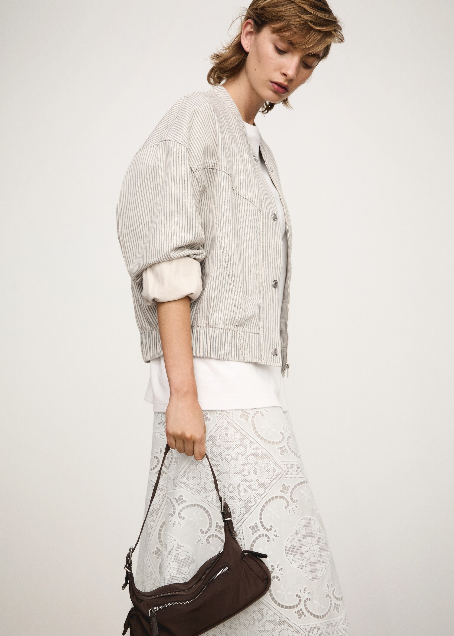 Striped denim jacket - Details of the article 2
