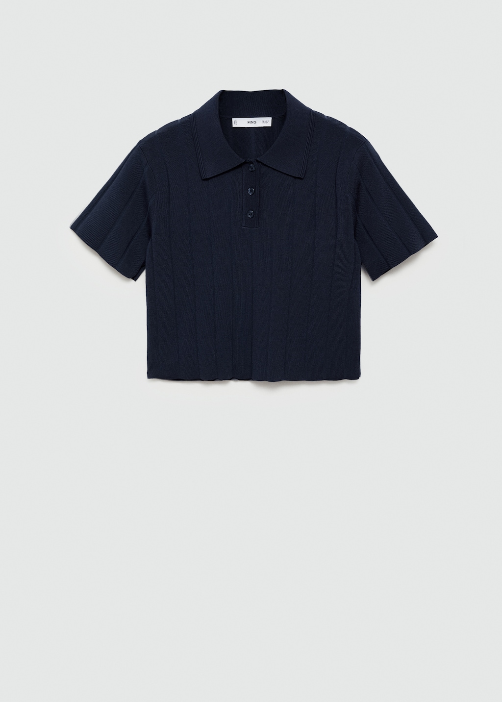 MANGO Polo neck t shirt dark navy L Woman