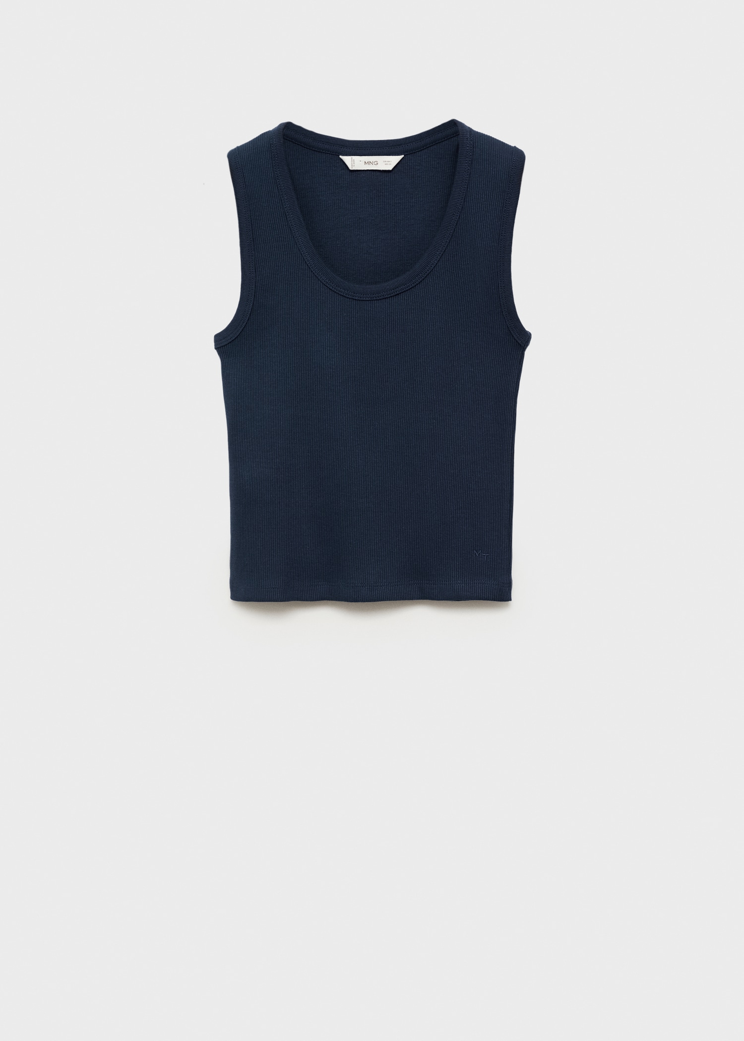 Ribbed cotton-blend top - Article without model